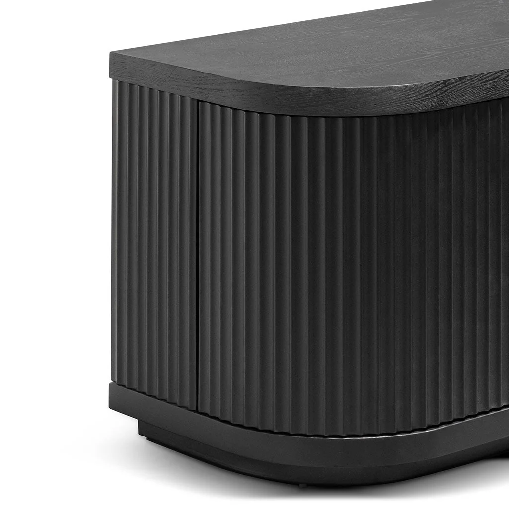CTV6980-DW 2m Veneer Top Entertainment TV Unit - Full Black - Image 9