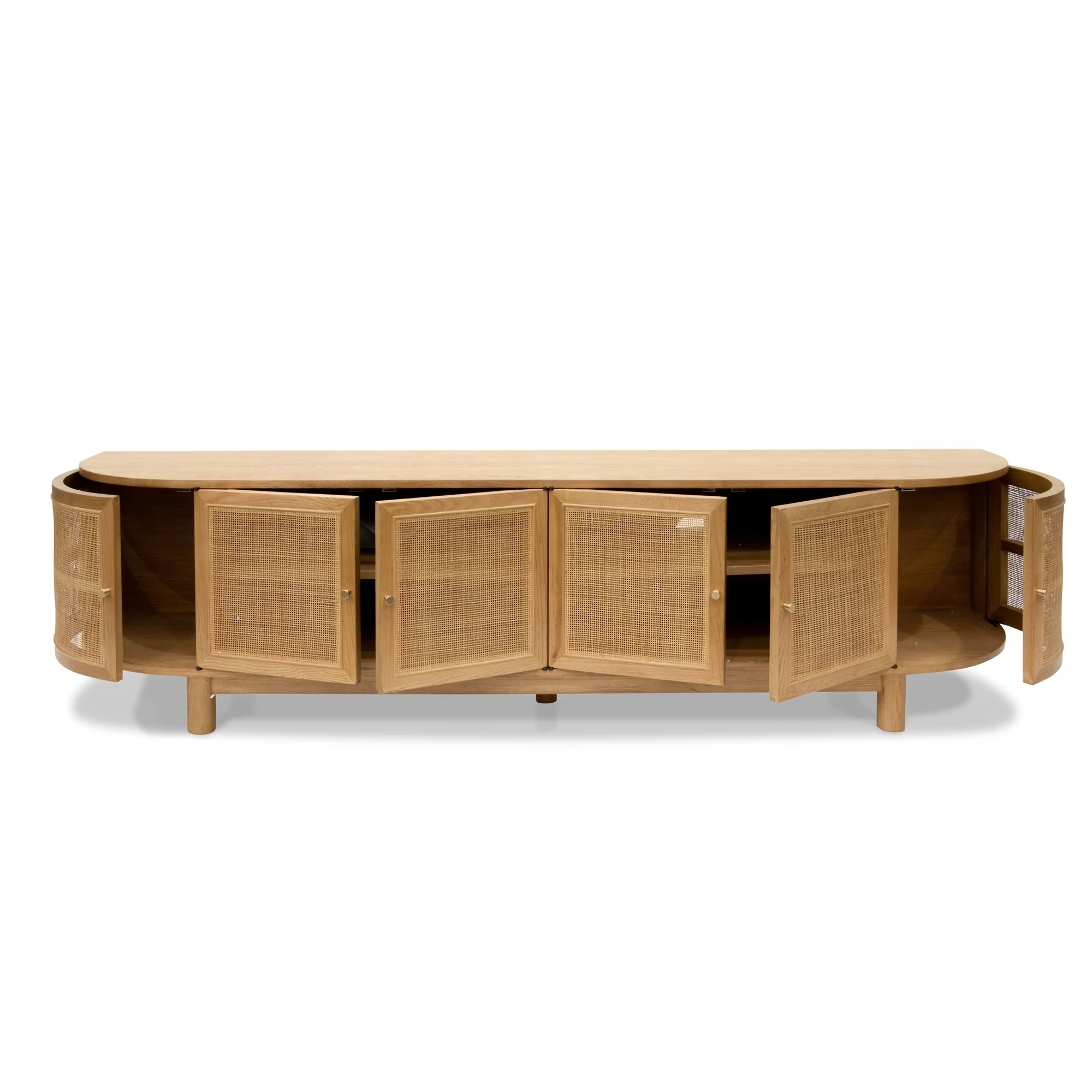 CTV8192-NI 2.2m Rattan Doors TV Entertainment unit - Natural - Image 3