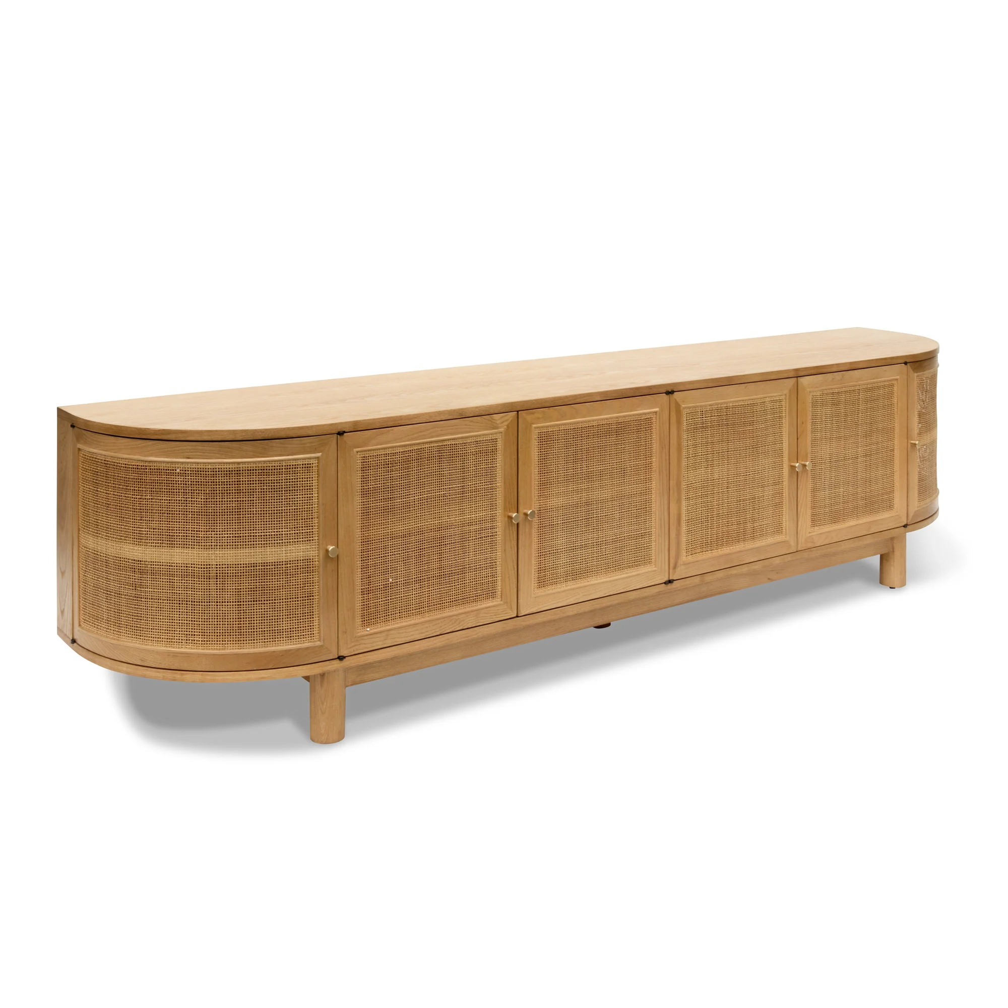 CTV8192-NI 2.2m Rattan Doors TV Entertainment unit - Natural - Image 4
