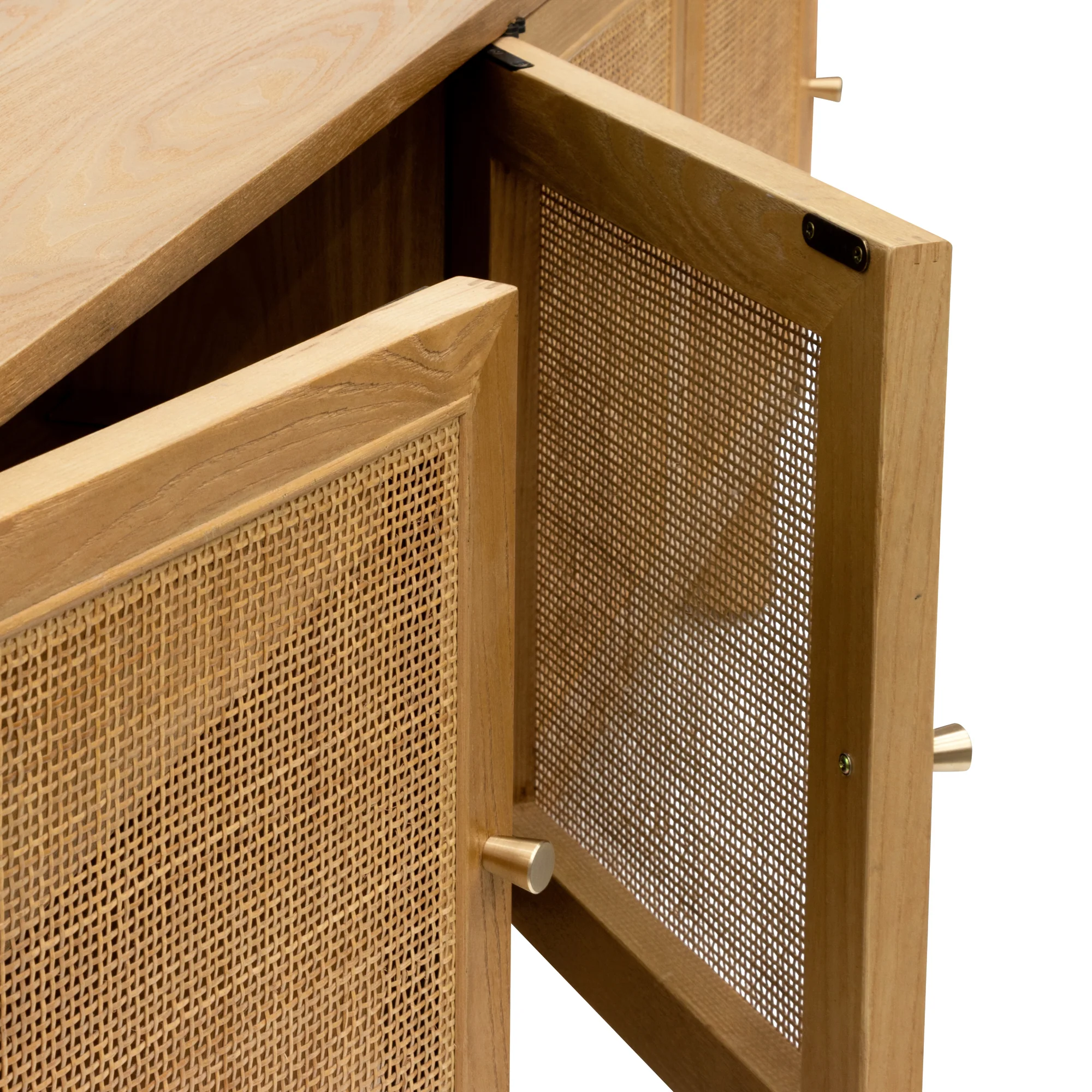 CTV8192-NI 2.2m Rattan Doors TV Entertainment unit - Natural - Image 5