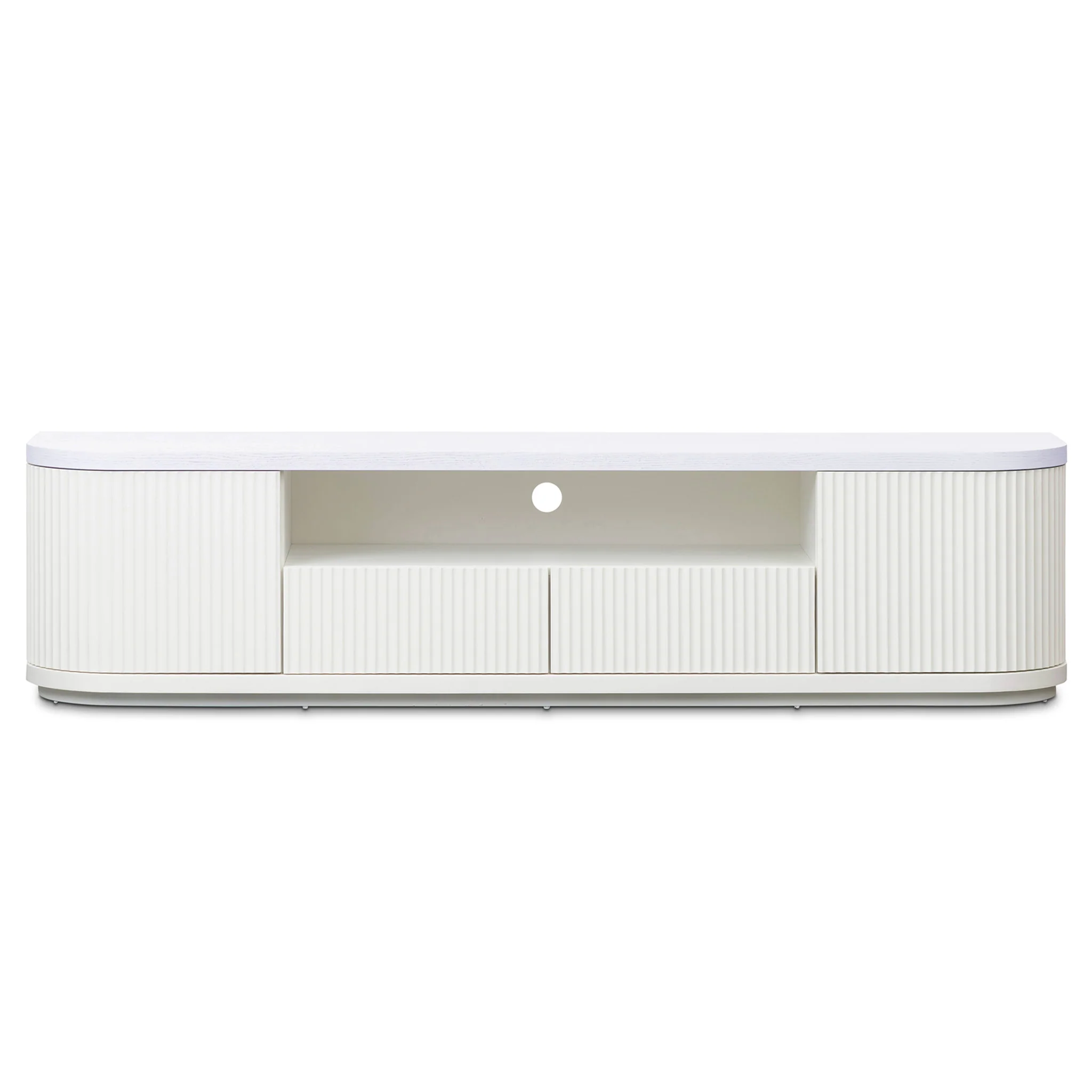 CTV8207-DW 2m Veneer Top Entertainment TV Unit - Two Tone White - Image 2