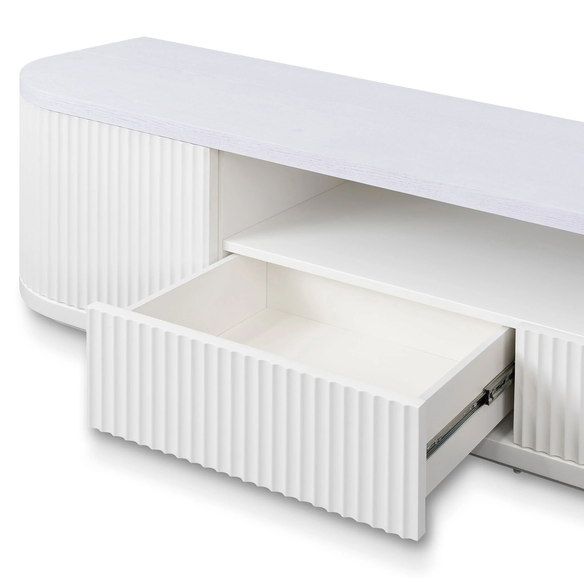 CTV8207-DW 2m Veneer Top Entertainment TV Unit - Two Tone White - Image 6