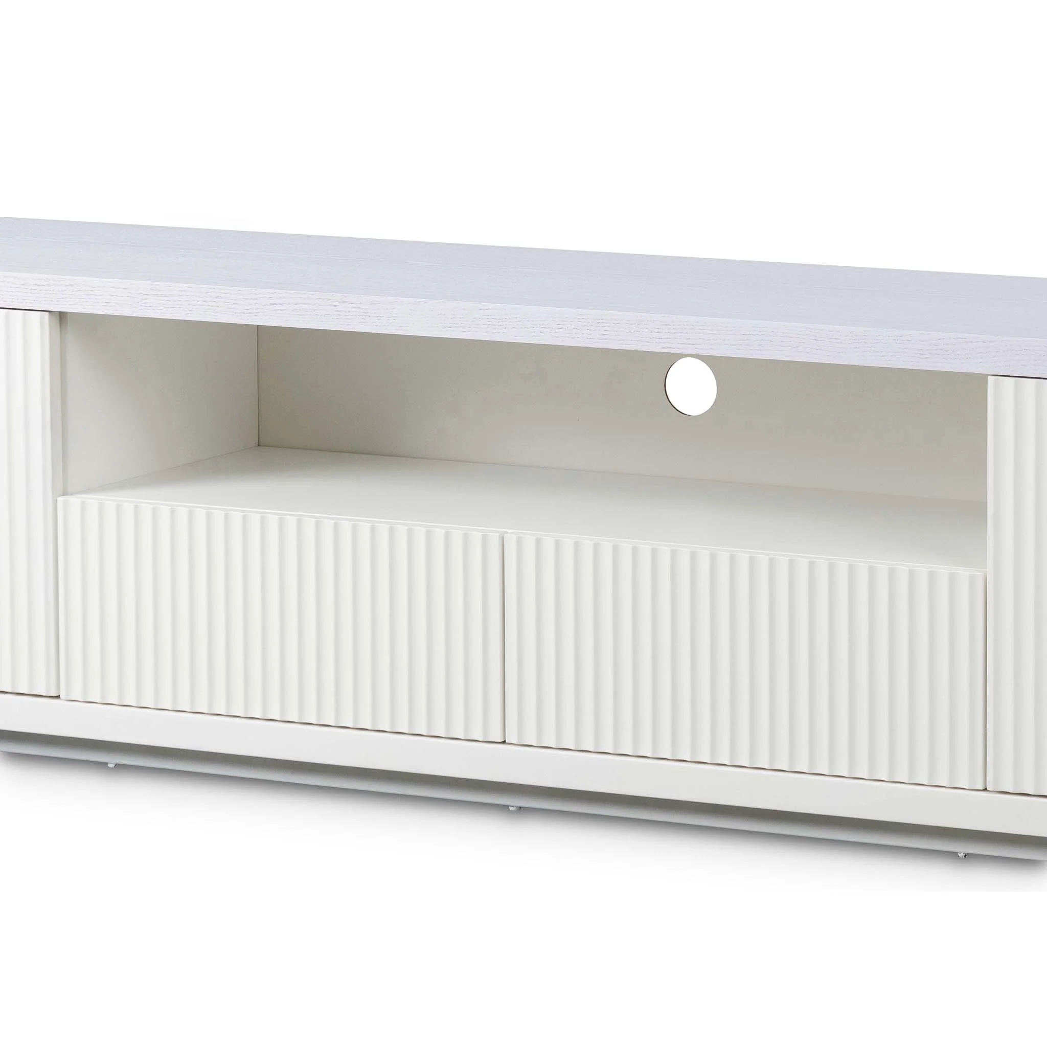 CTV8207-DW 2m Veneer Top Entertainment TV Unit - Two Tone White - Image 8