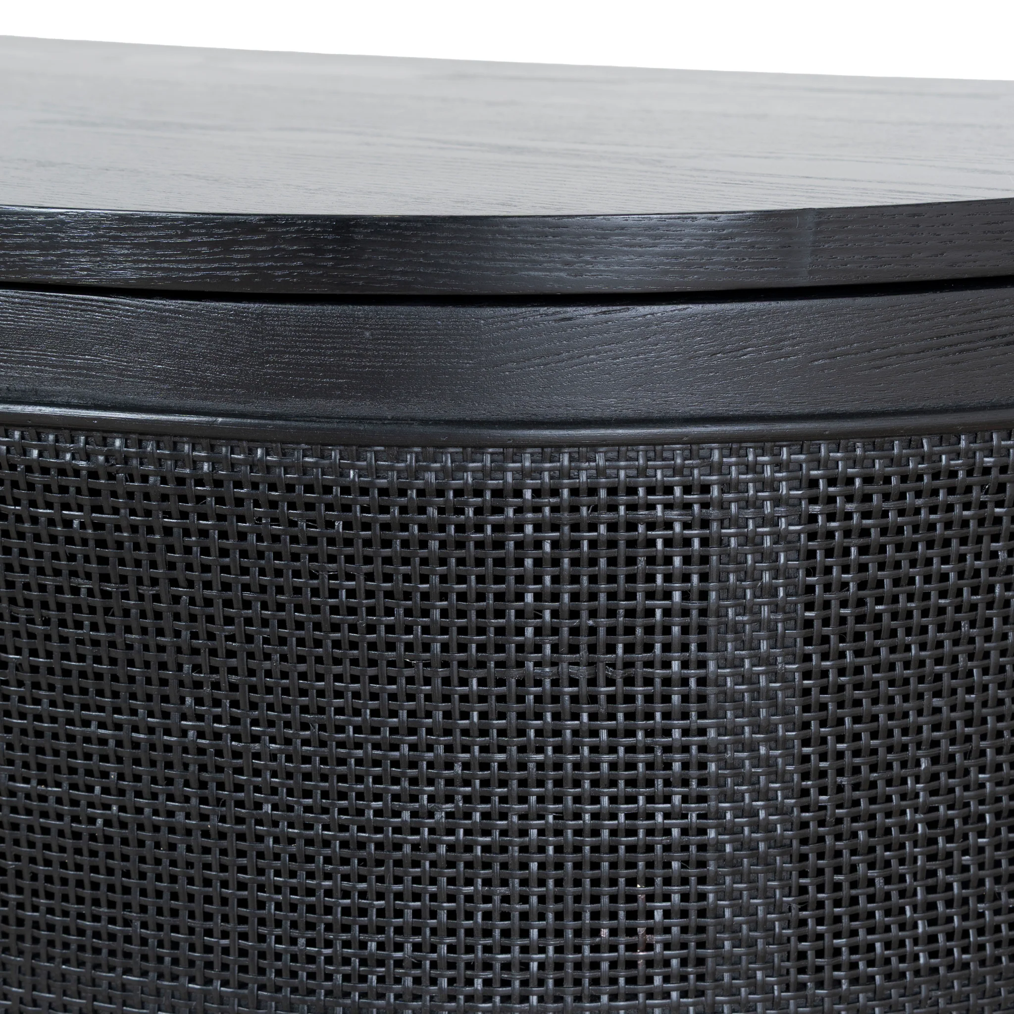 CTV8290-NI 2.2m Rattan Doors TV Entertainment unit - Full Black - Image 11