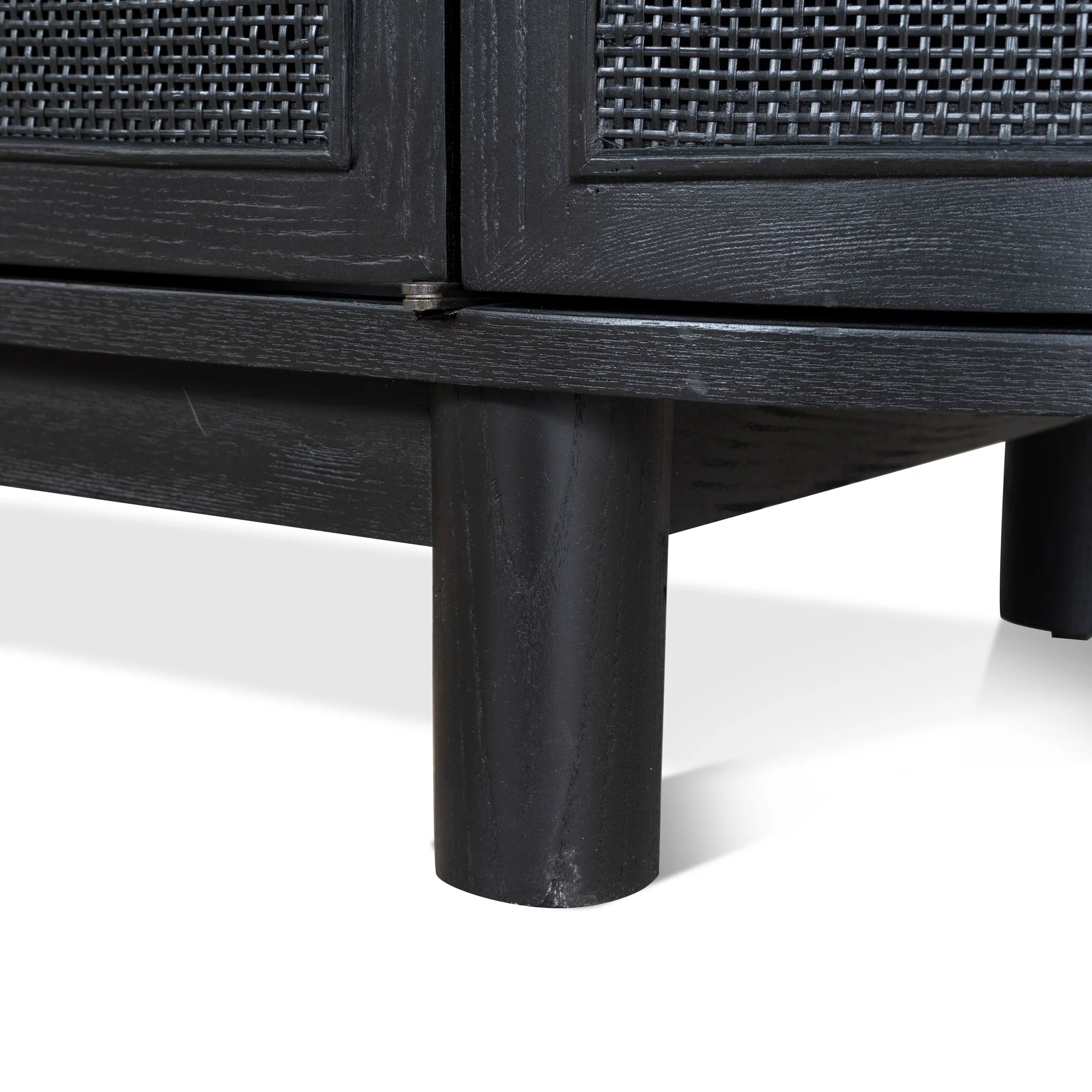 CTV8290-NI 2.2m Rattan Doors TV Entertainment unit - Full Black - Image 13