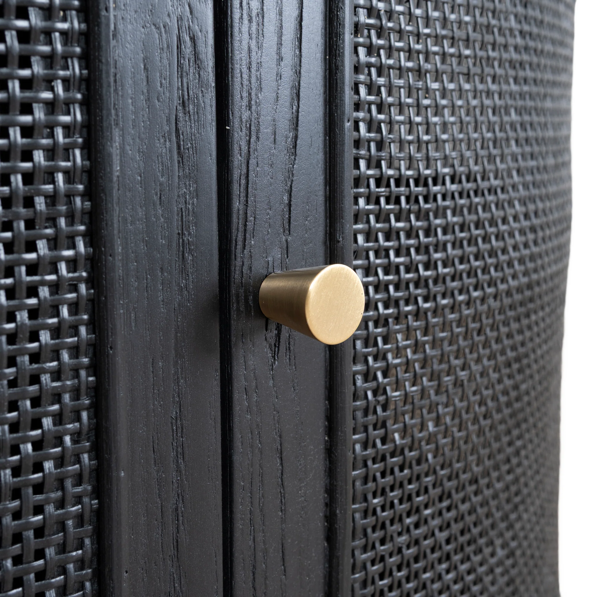 CTV8290-NI 2.2m Rattan Doors TV Entertainment unit - Full Black - Image 14