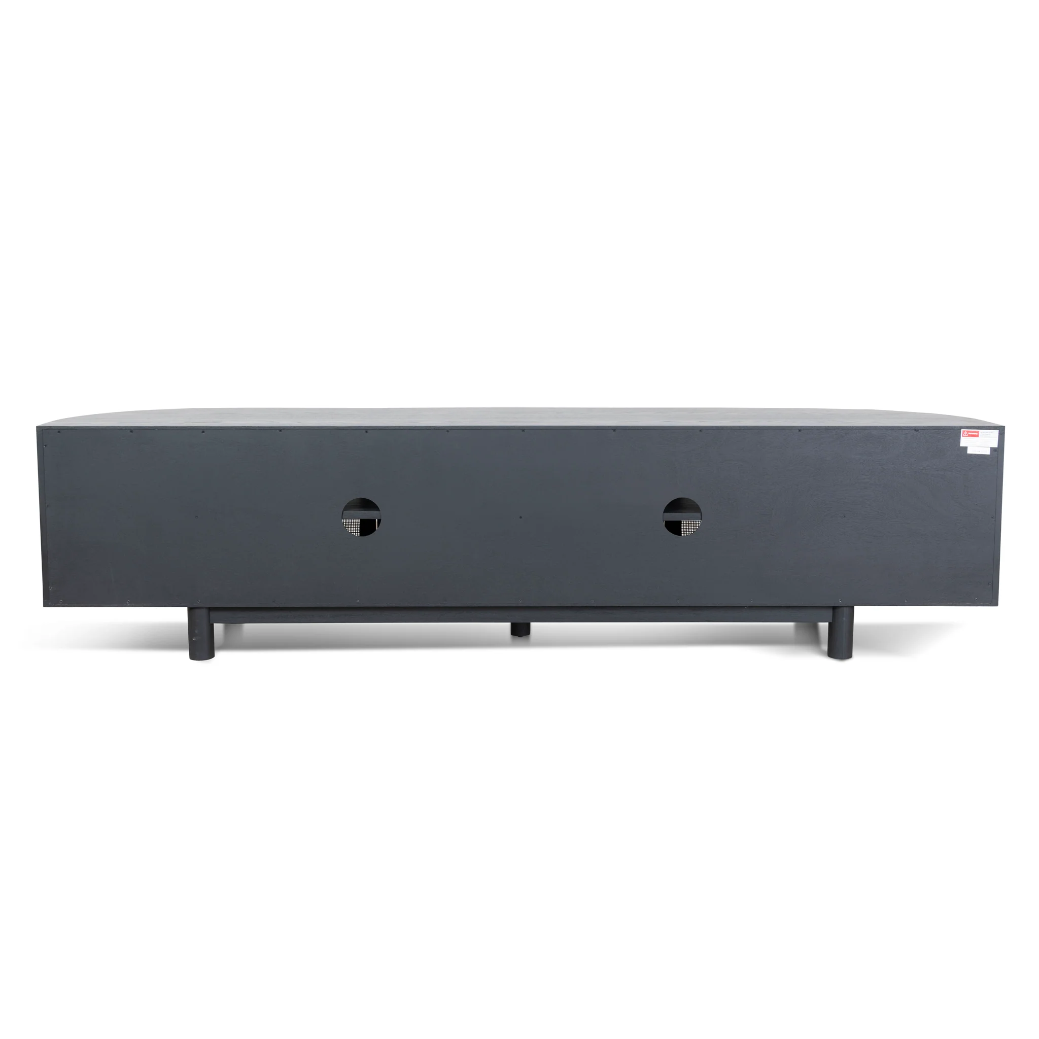 CTV8290-NI 2.2m Rattan Doors TV Entertainment unit - Full Black - Image 4