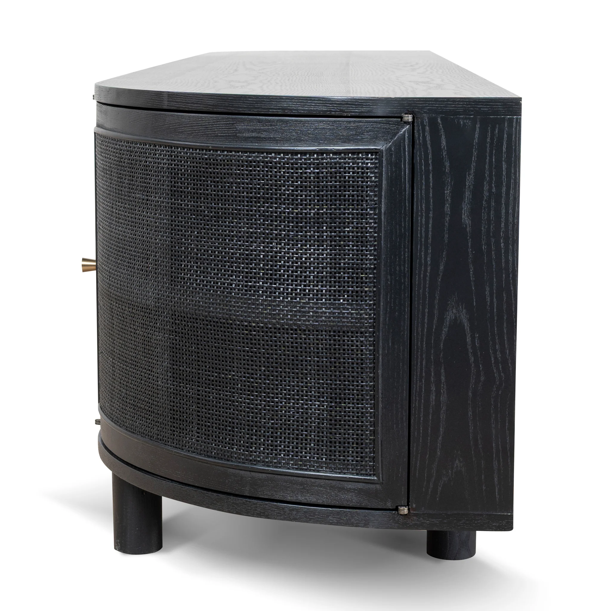 CTV8290-NI 2.2m Rattan Doors TV Entertainment unit - Full Black - Image 5