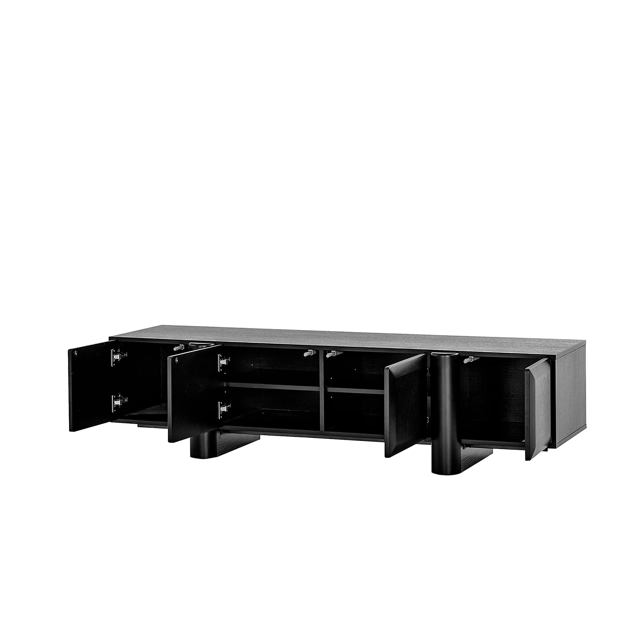 CTV8638-IG 1.6m TV Entertainment Unit - Full Black - Image 3