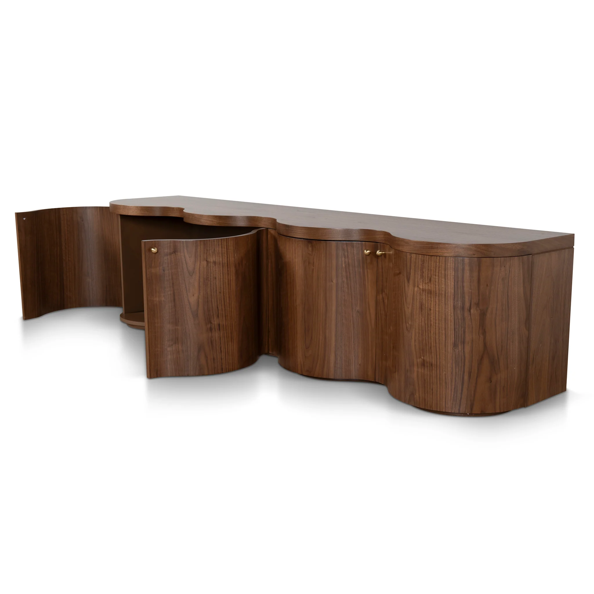 CTV8709-VA 2.15m TV Entertainment Unit - Light Walnut - Image 11