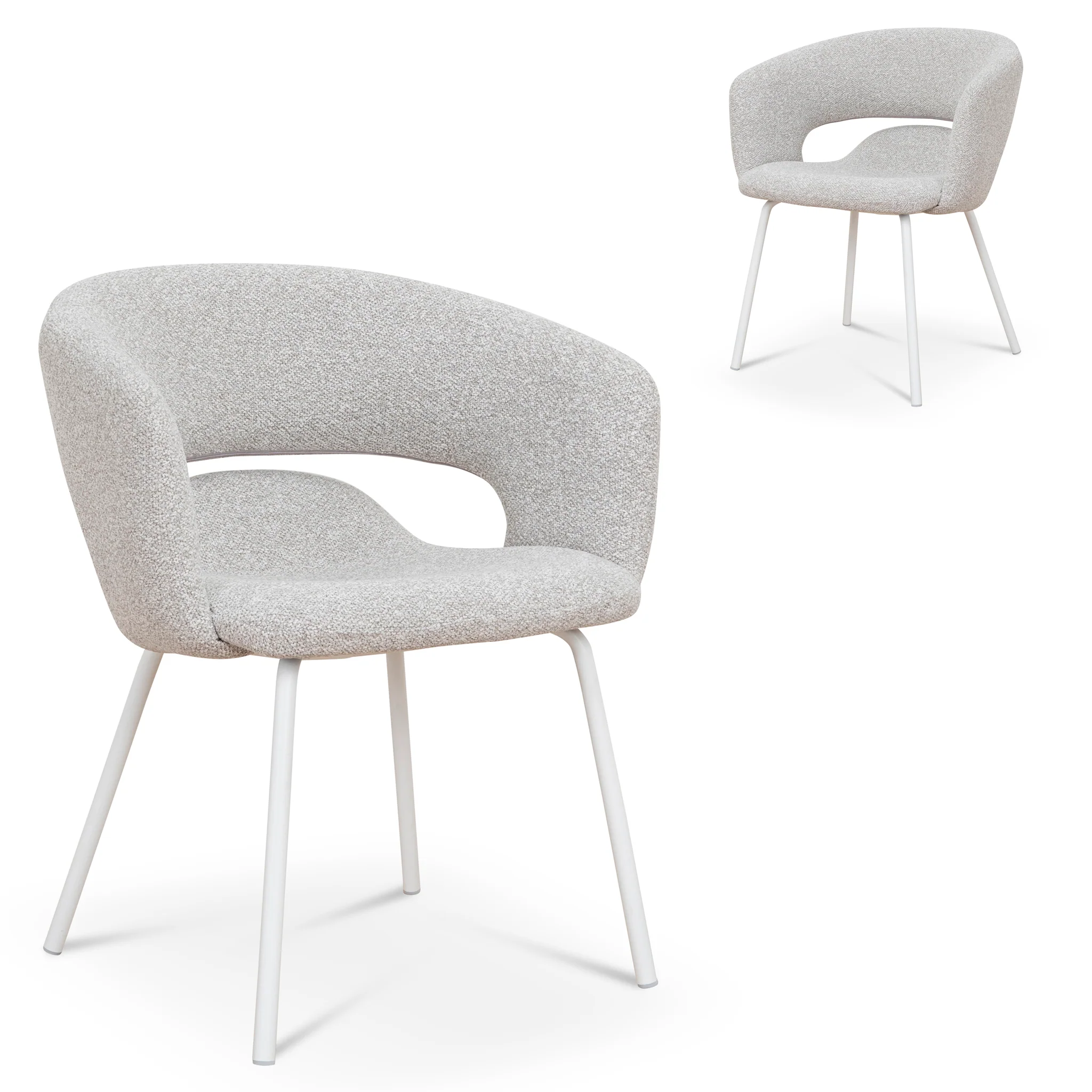 CDC10193-FH White Dining Chair - Clay Grey (Set of 2)