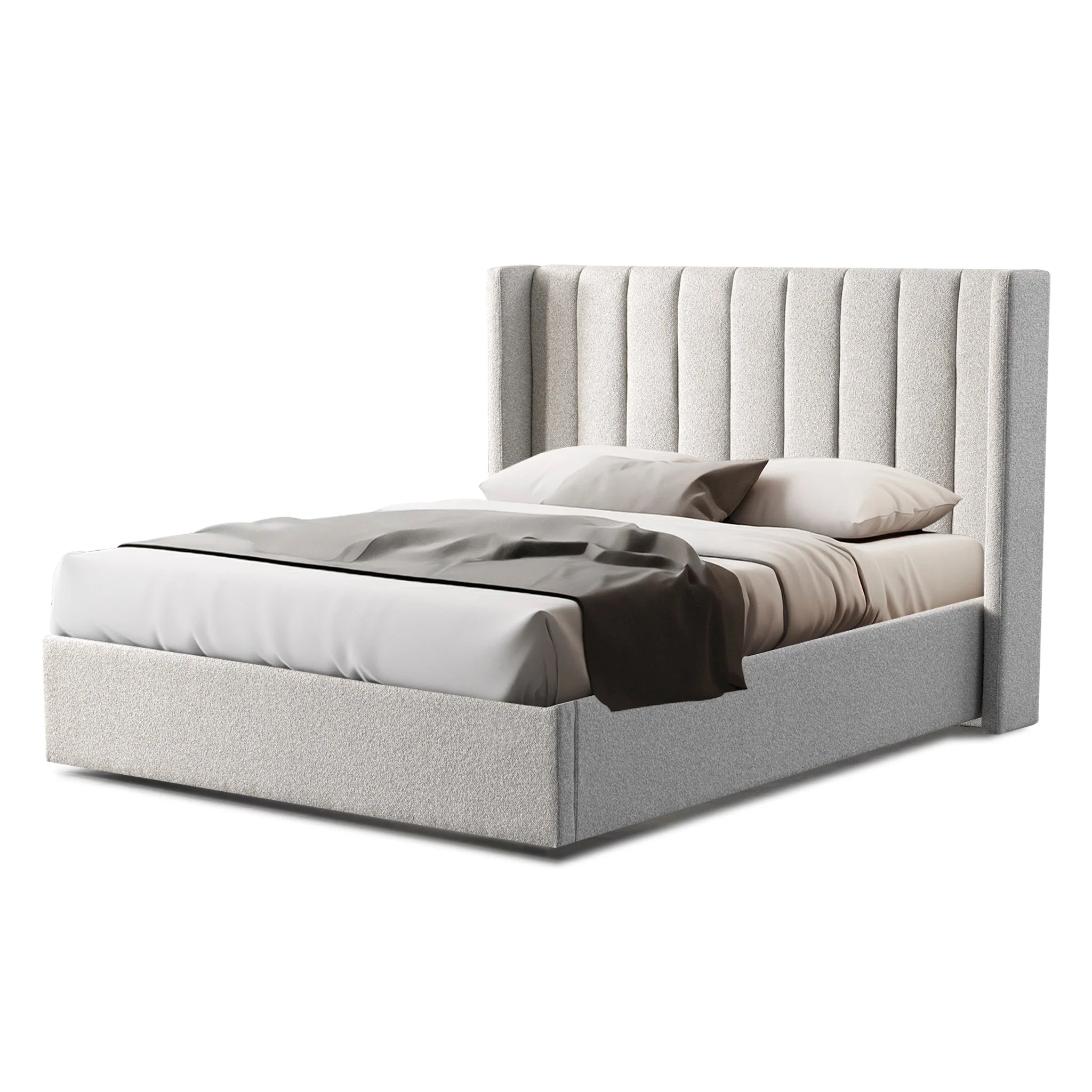 CBD10051-MI Queen Bed Frame - Wide Base in Clay Grey - Image 3