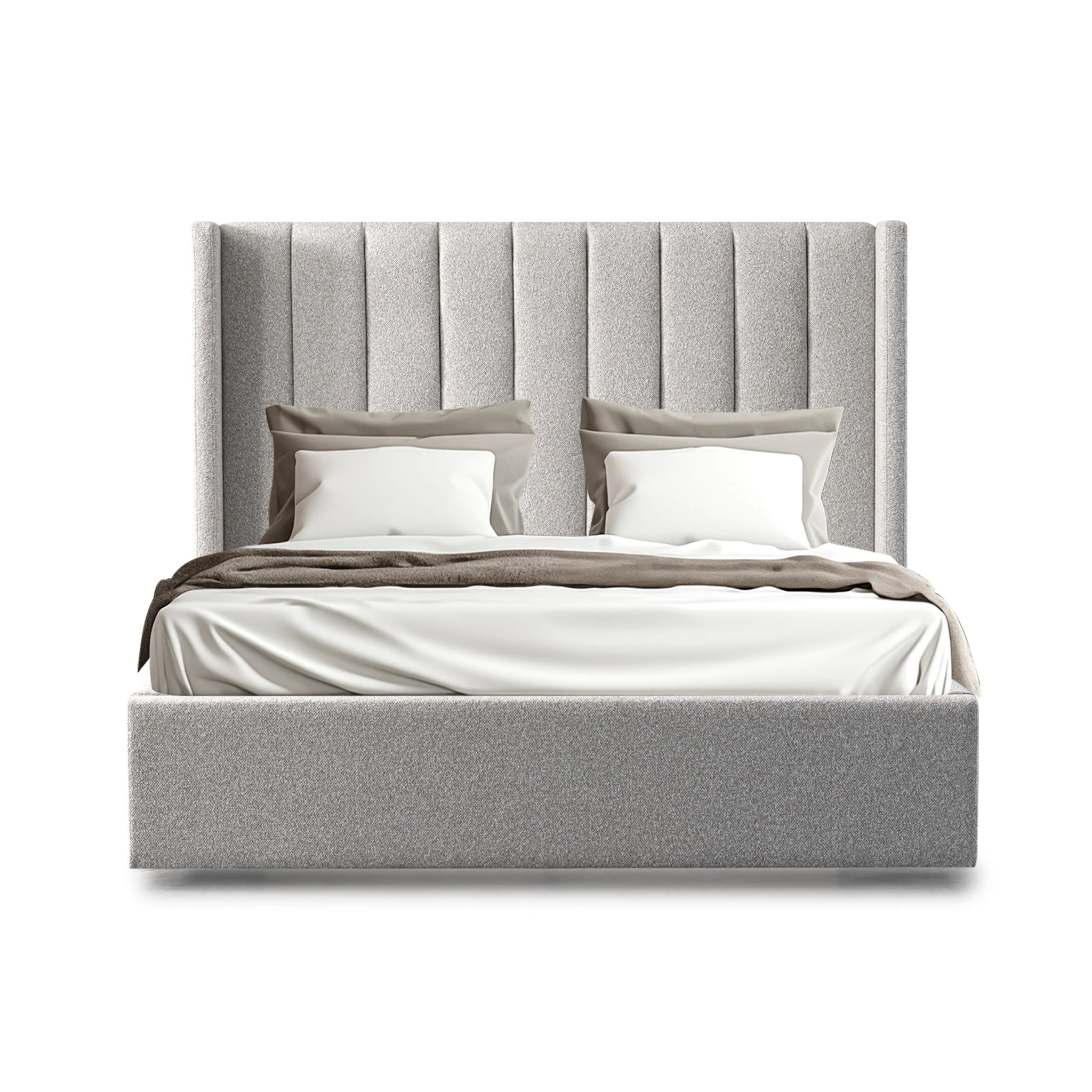 CBD10051-MI Queen Bed Frame - Wide Base in Clay Grey - Image 5
