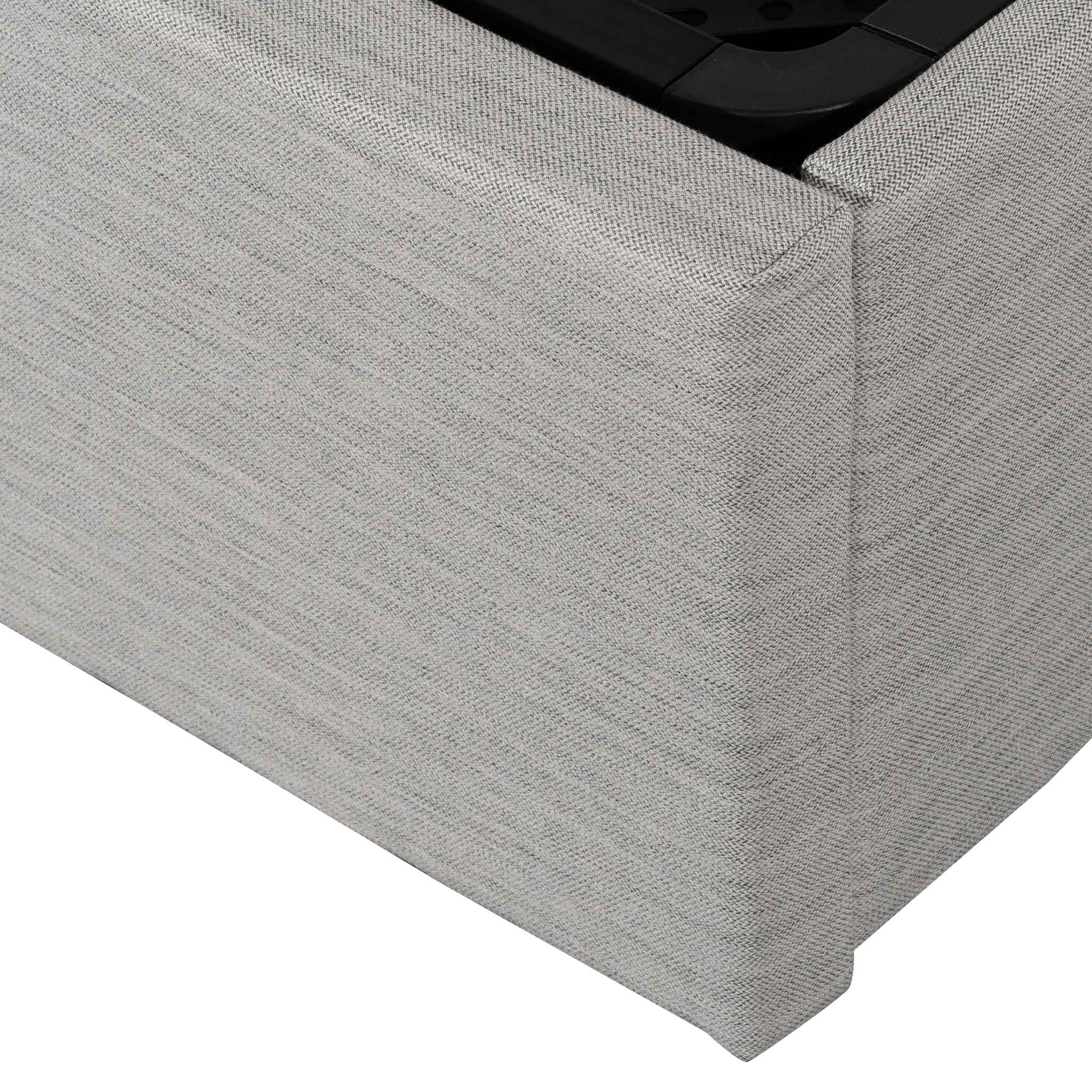 CBD6575-YO Fabric Queen Bed - Pearl Grey with Storage - Image 8