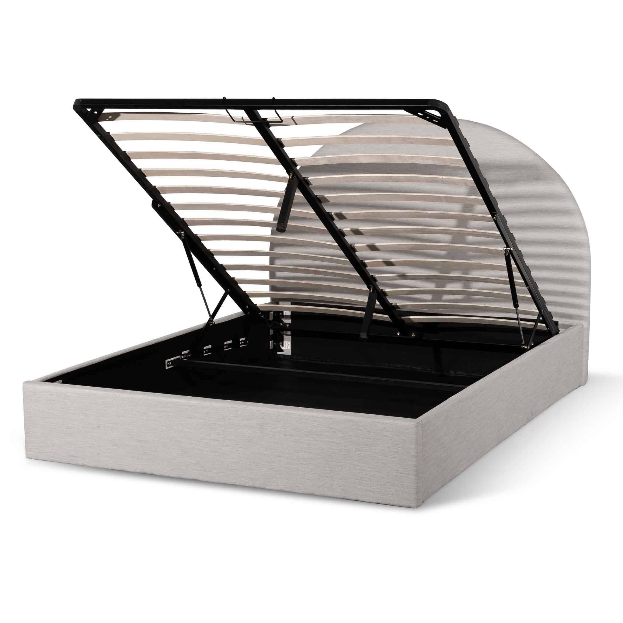 CBD6576-YO Fabric King Bed - Pearl Grey with Storage - Image 3
