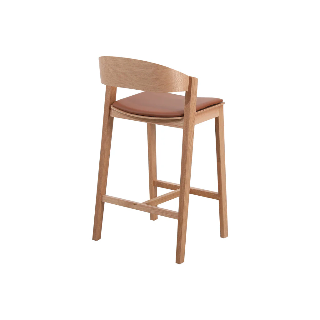 Ex Display - CBS10292-SD Natural Bar Stool - Brown Seat - Image 4