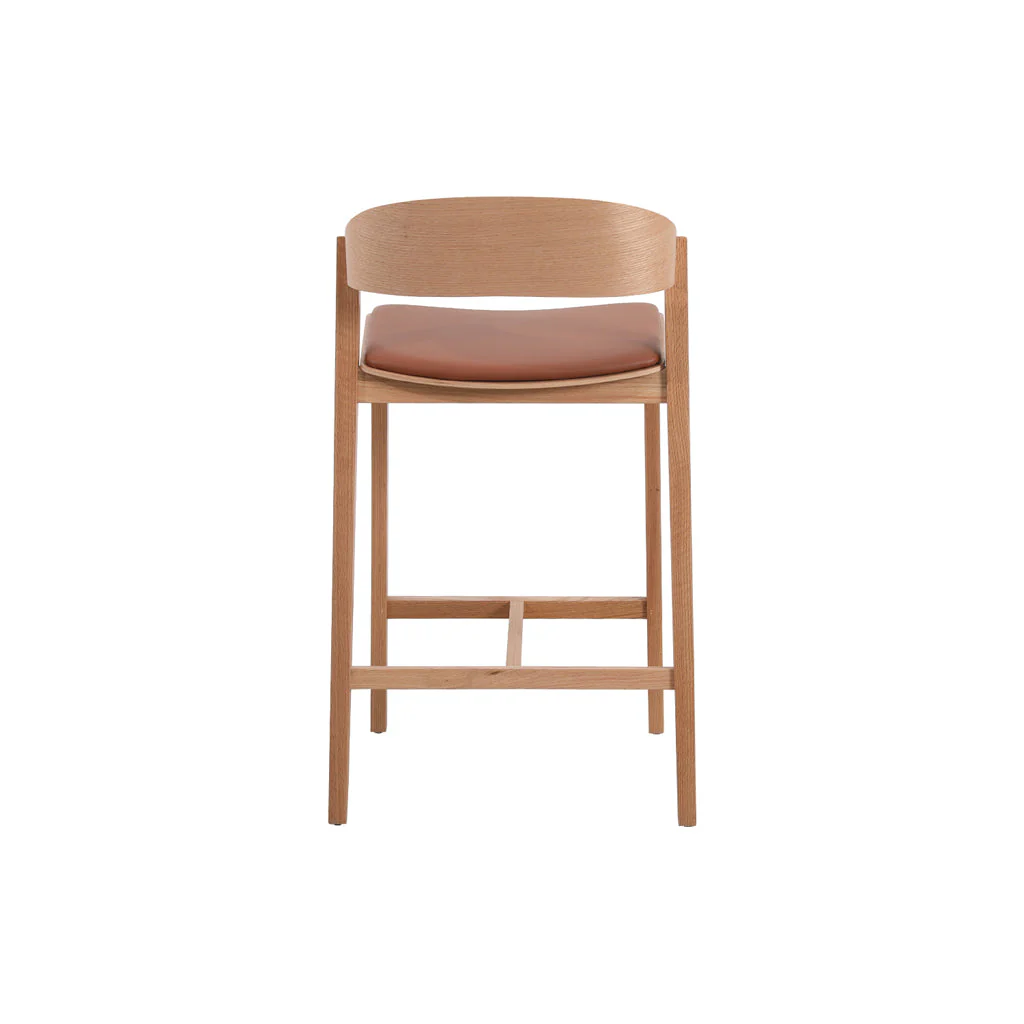 Ex Display - CBS10292-SD Natural Bar Stool - Brown Seat - Image 5