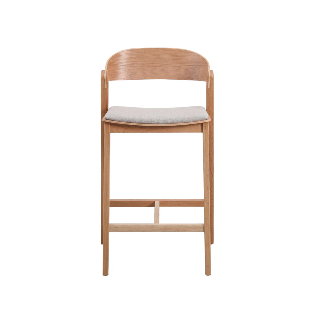 CBS10293-SD Natural Bar Stool - Grey Seat - Image 2