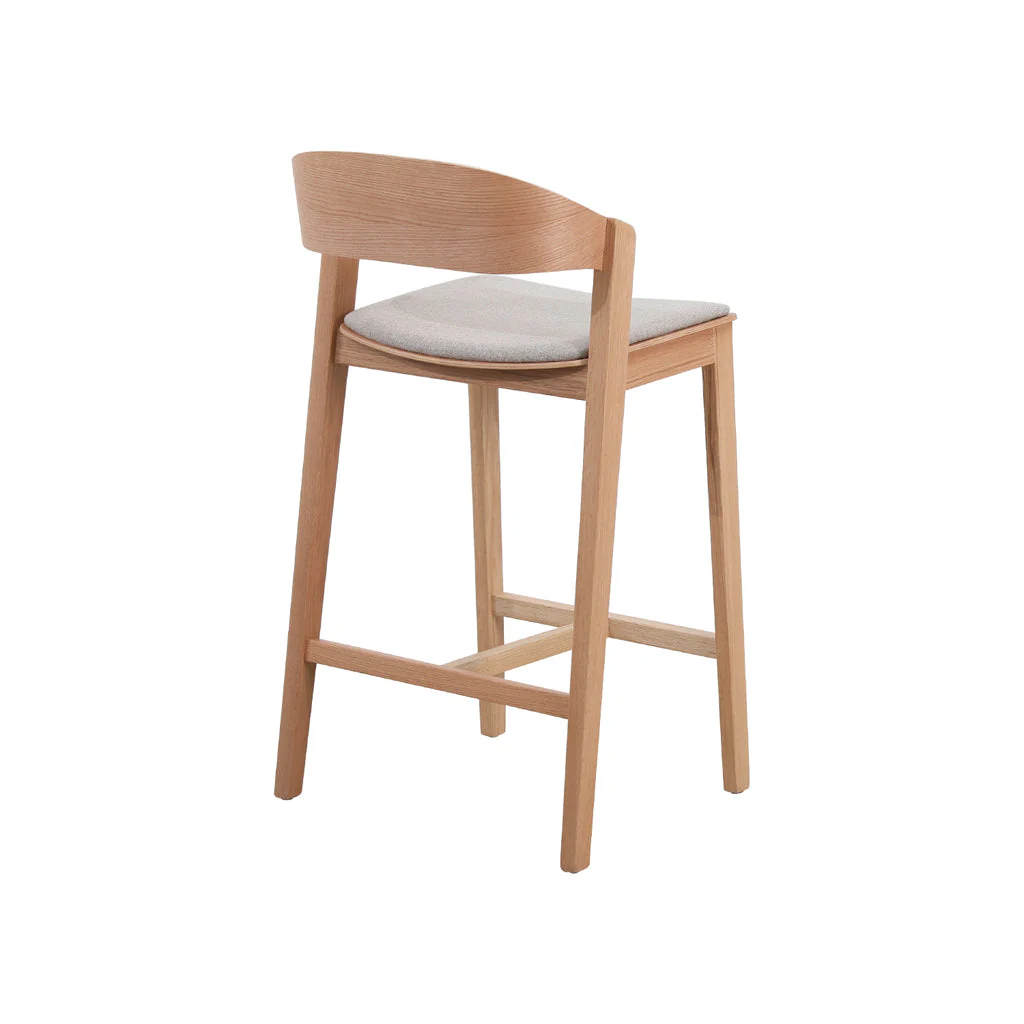 CBS10293-SD Natural Bar Stool - Grey Seat - Image 4