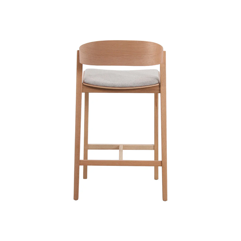 CBS10293-SD Natural Bar Stool - Grey Seat - Image 5