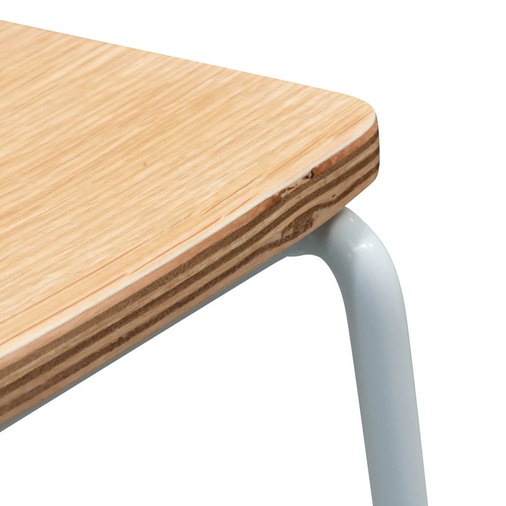 Ex Display - CBS2453-NH Bar Stool With Natural Timber Seat - White Frame - Image 3