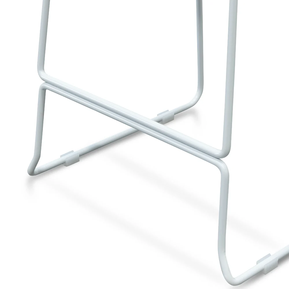 Ex Display - CBS2453-NH Bar Stool With Natural Timber Seat - White Frame - Image 4