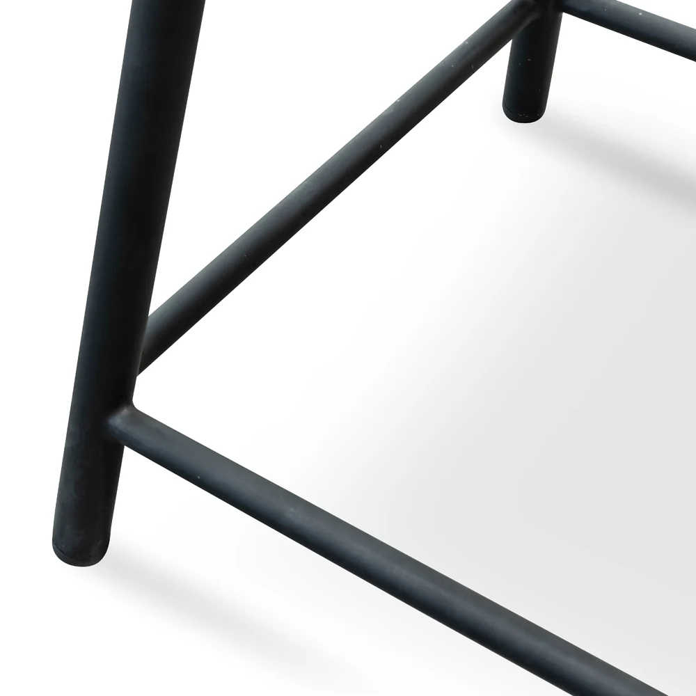 Ex Display - CBS2463-NH Low Stool With Natural Timber Seat - Black Frame - Image 5