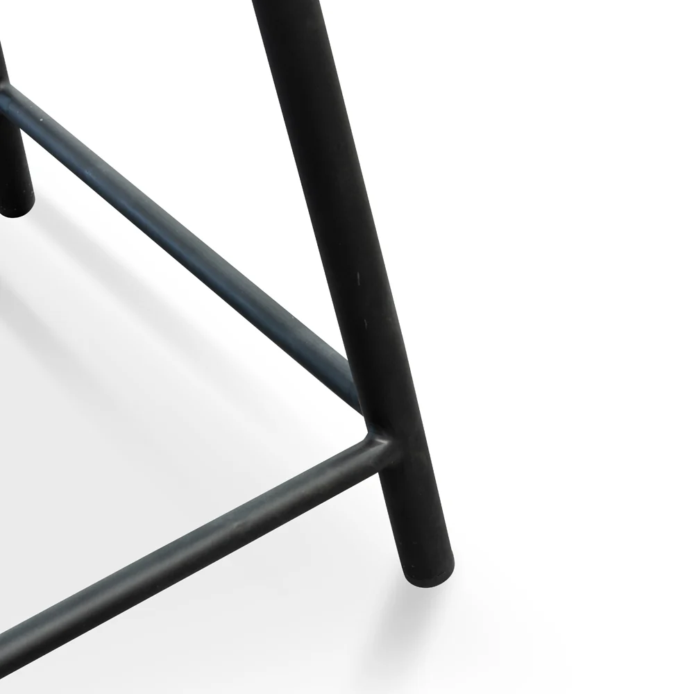 Ex Display - CBS2463-NH Low Stool With Natural Timber Seat - Black Frame - Image 6