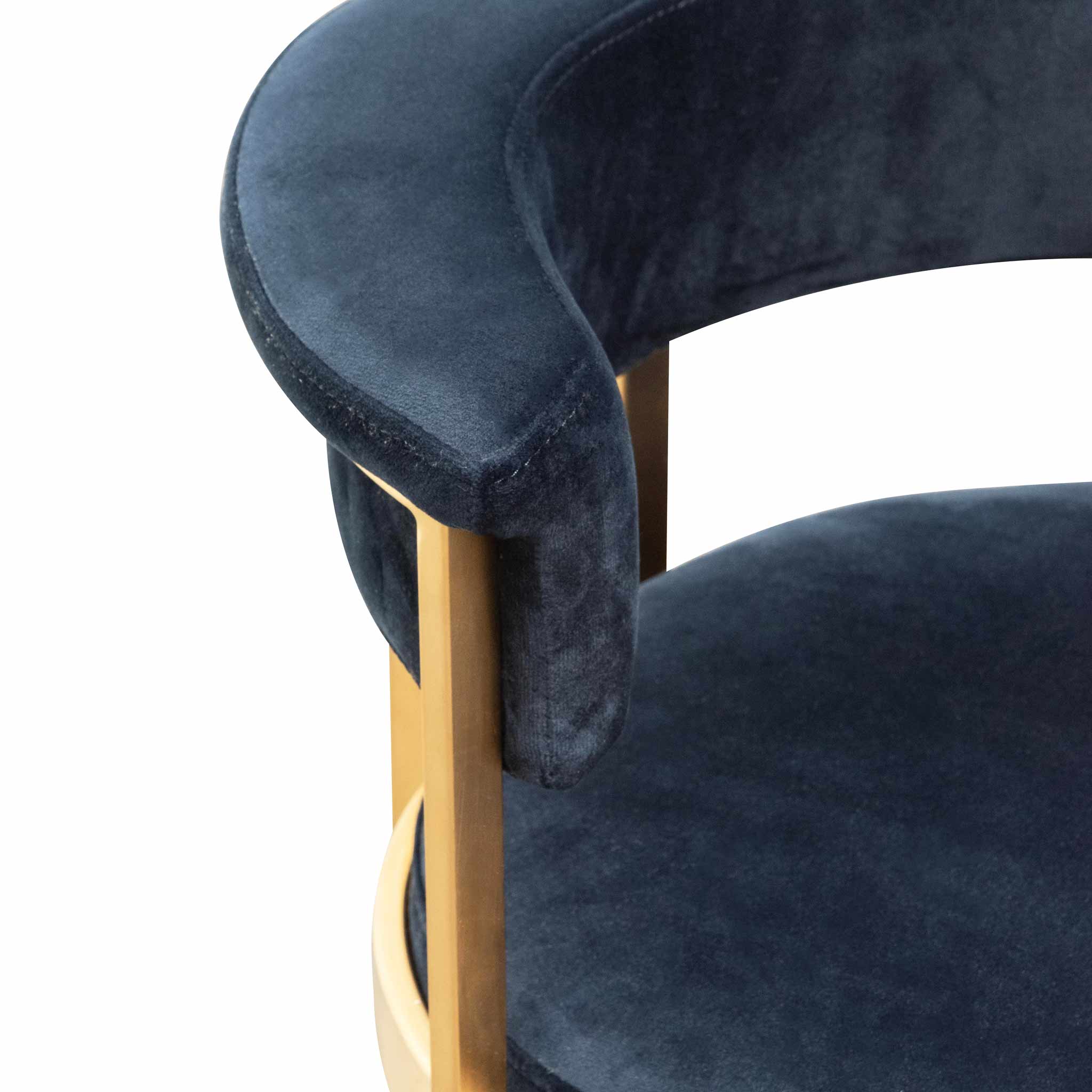 Ex Display - CBS6273-BS Indigo Velvet Bar Stool - Golden Base - Image 10