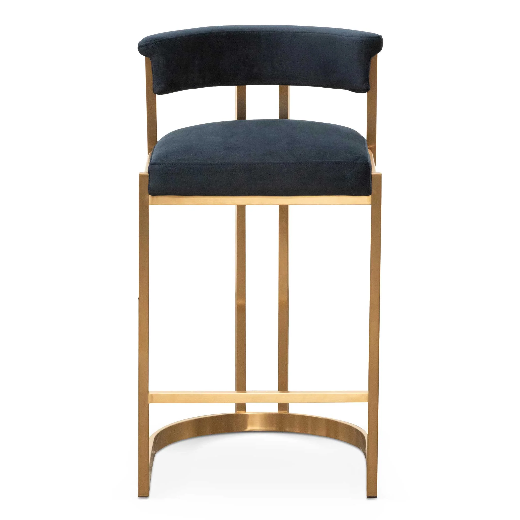 Ex Display - CBS6273-BS Indigo Velvet Bar Stool - Golden Base - Image 2