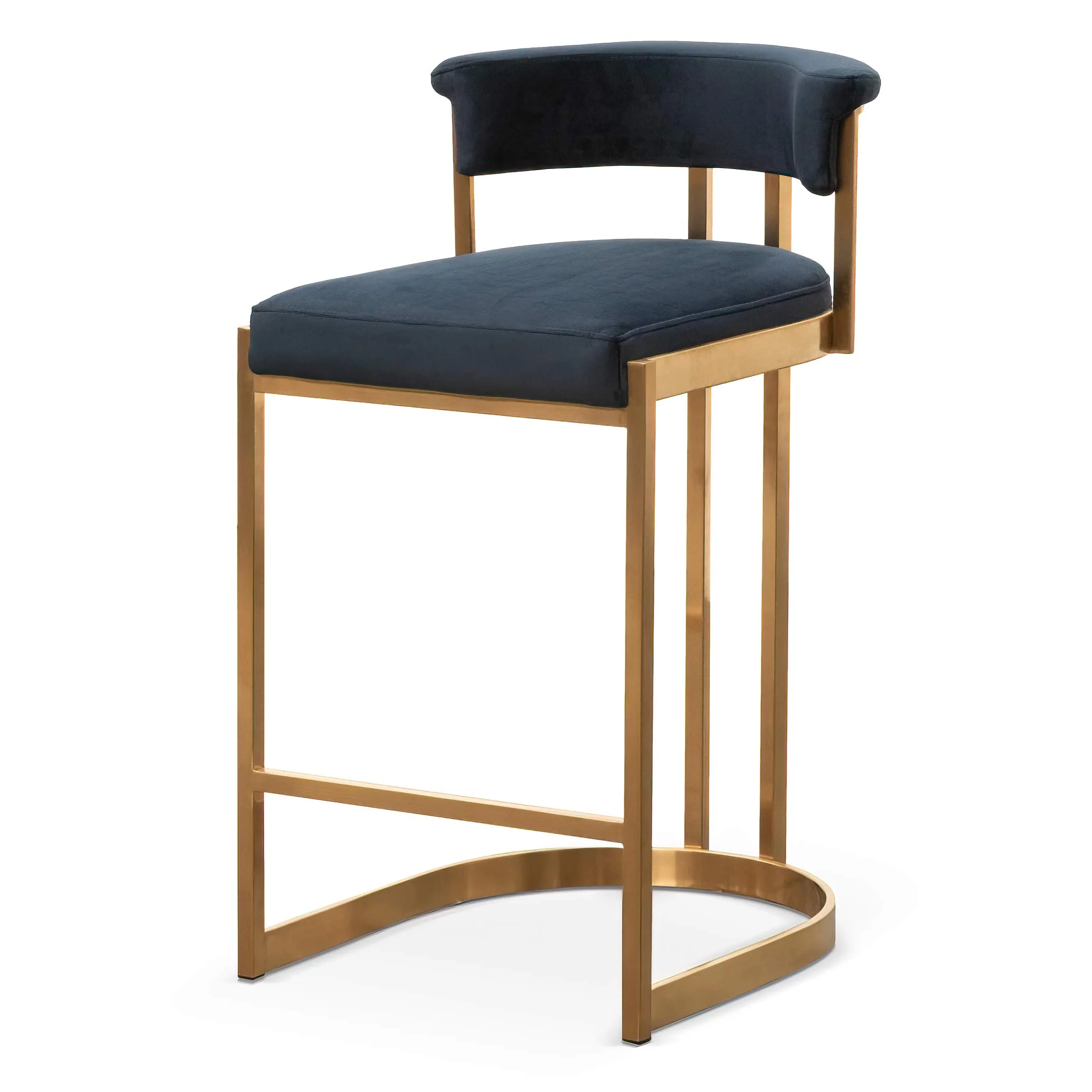 Ex Display - CBS6273-BS Indigo Velvet Bar Stool - Golden Base - Image 3