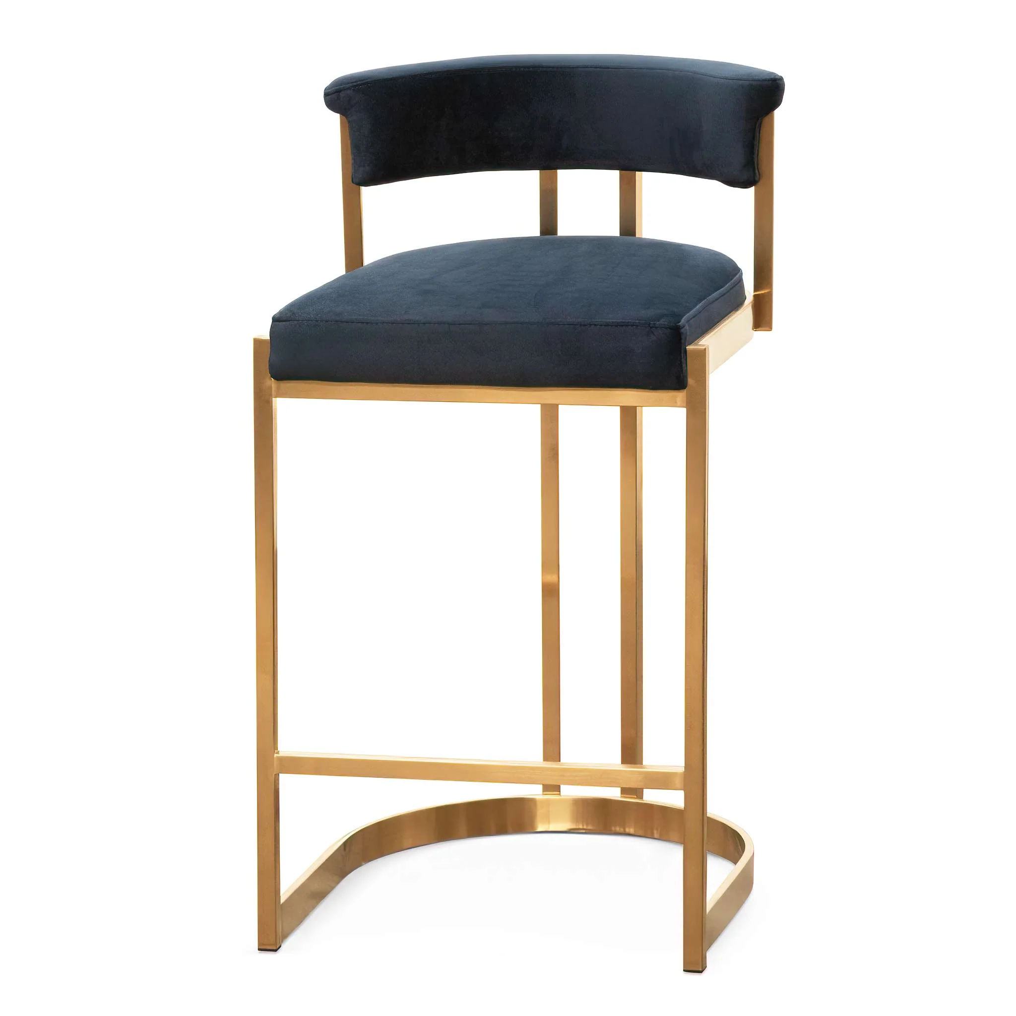 Ex Display - CBS6273-BS Indigo Velvet Bar Stool - Golden Base - Image 4