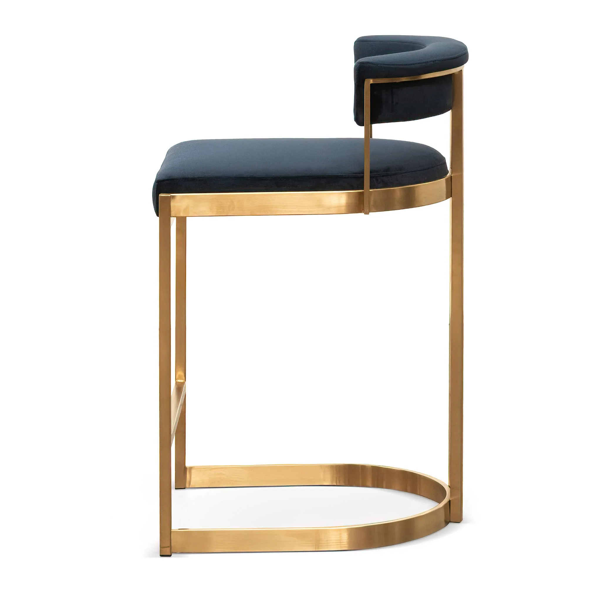 Ex Display - CBS6273-BS Indigo Velvet Bar Stool - Golden Base - Image 5