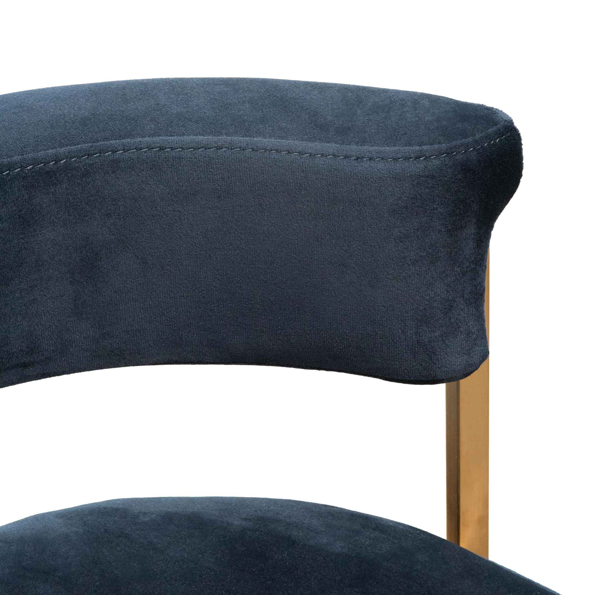 Ex Display - CBS6273-BS Indigo Velvet Bar Stool - Golden Base - Image 8