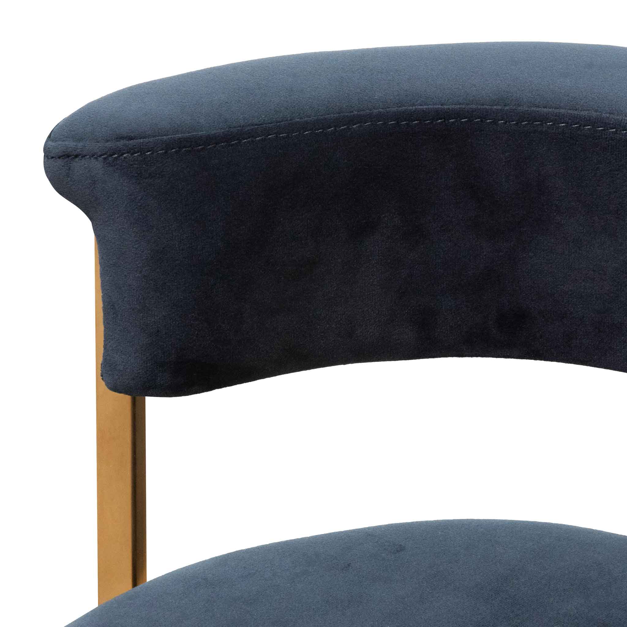 Ex Display - CBS6273-BS Indigo Velvet Bar Stool - Golden Base - Image 9
