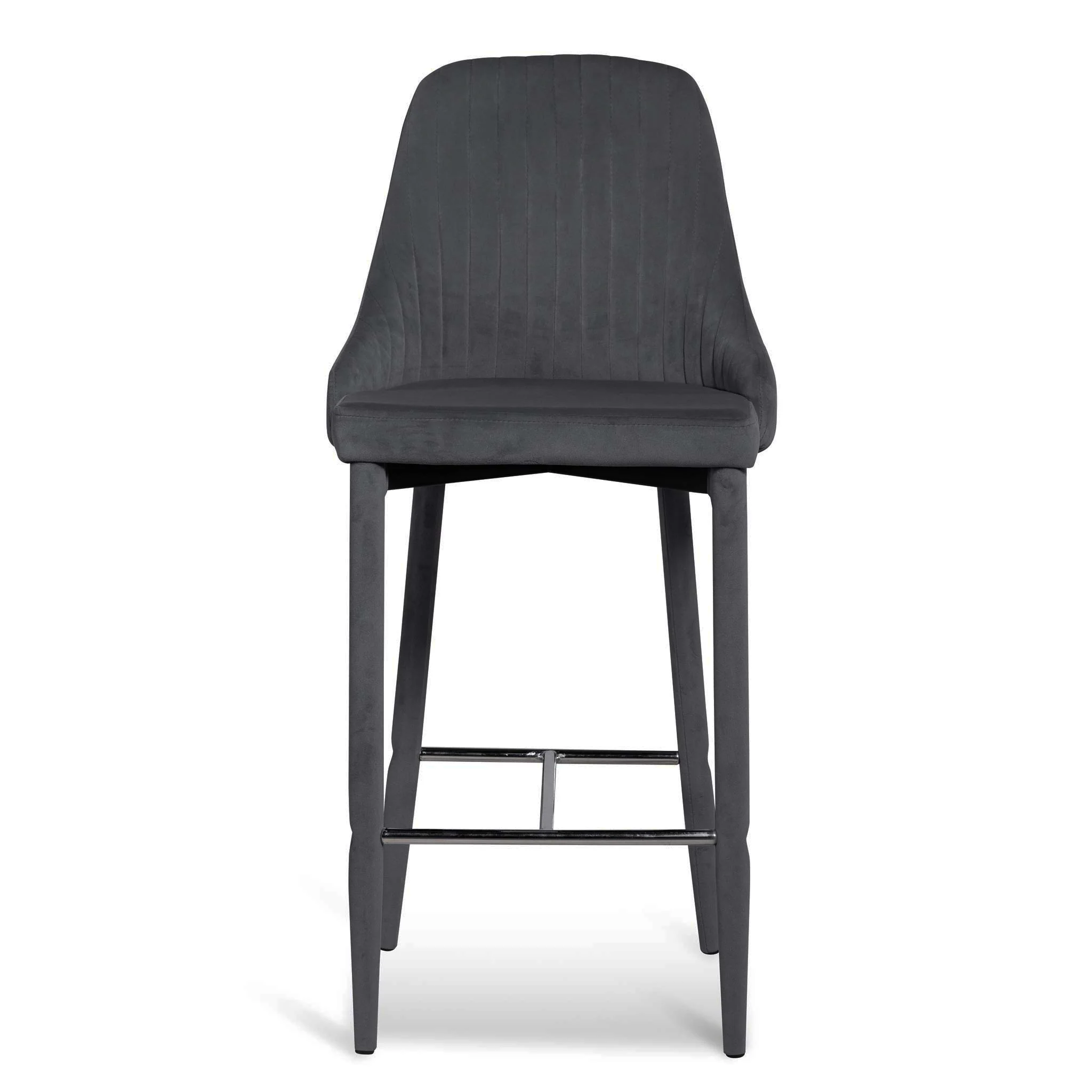 Ex Display - CBS6573-ST 65cm Bar Stool - Grey Velvet - Image 2