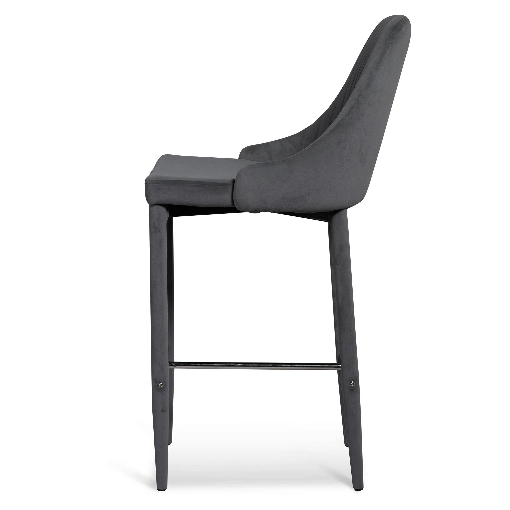 Ex Display - CBS6573-ST 65cm Bar Stool - Grey Velvet - Image 3