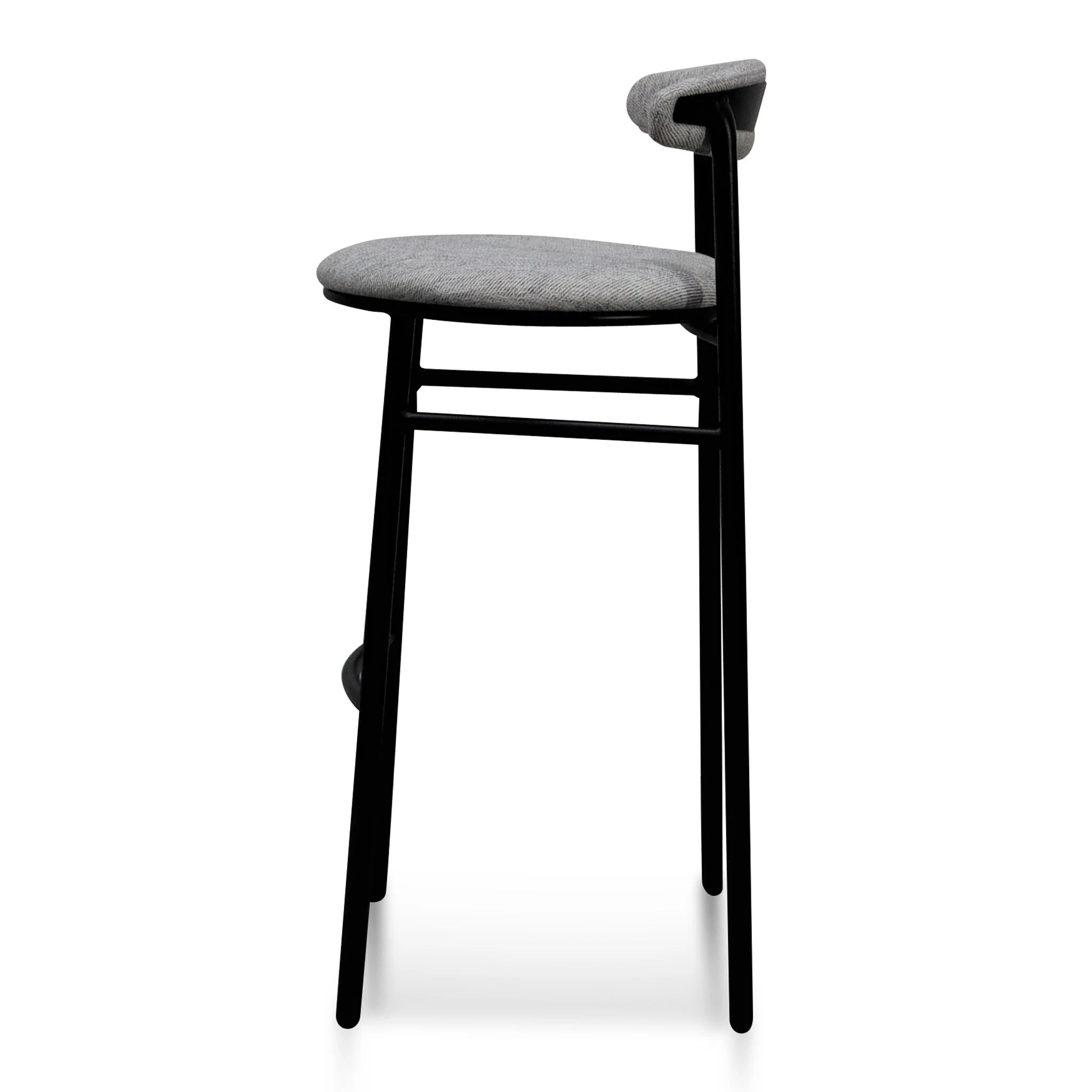 Ex Display - CBS6919-SD 75cm Fabric Bar Stool - Silver Grey and Black Legs-V1 - Image 3