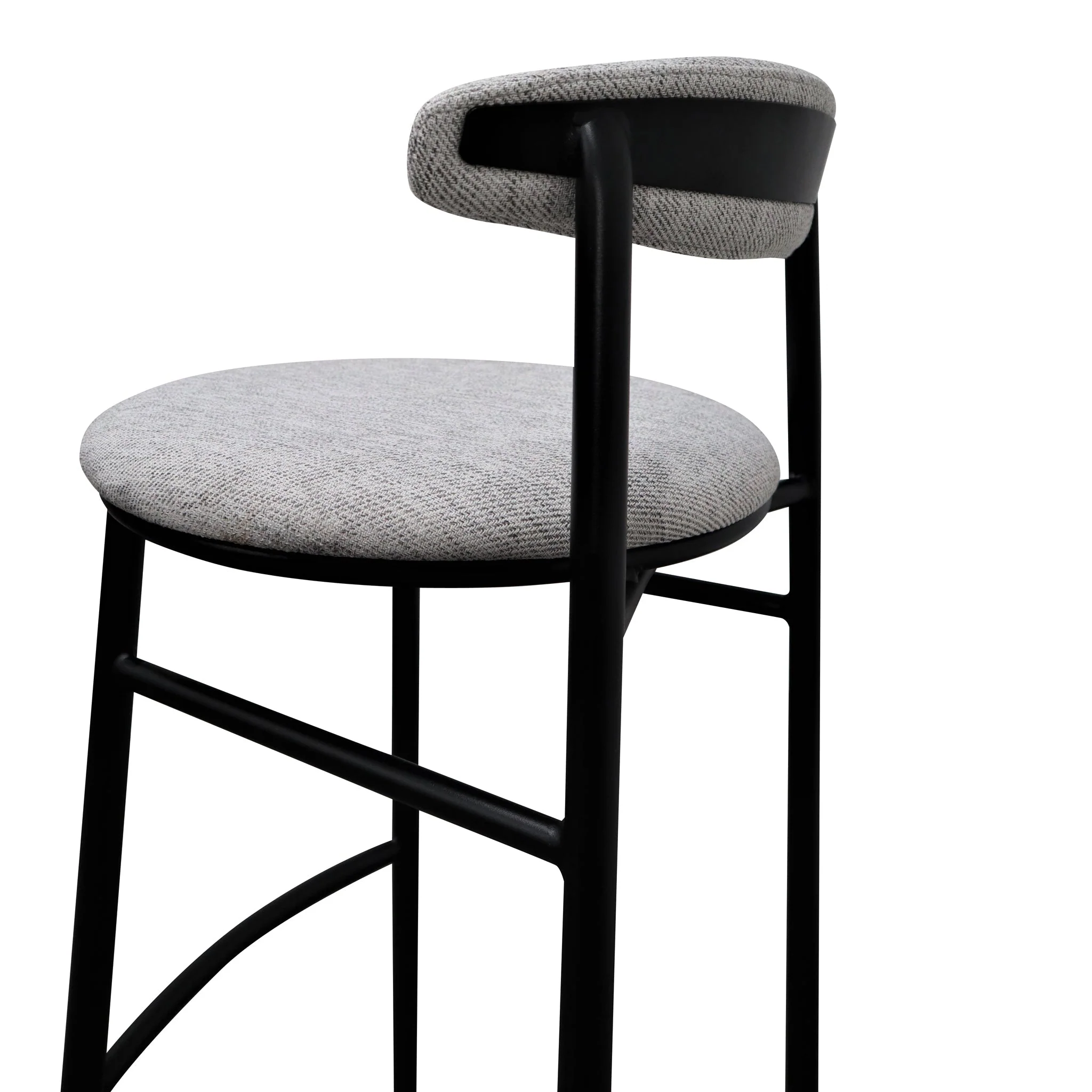 Ex Display - CBS6919-SD 75cm Fabric Bar Stool - Silver Grey and Black Legs-V1 - Image 6