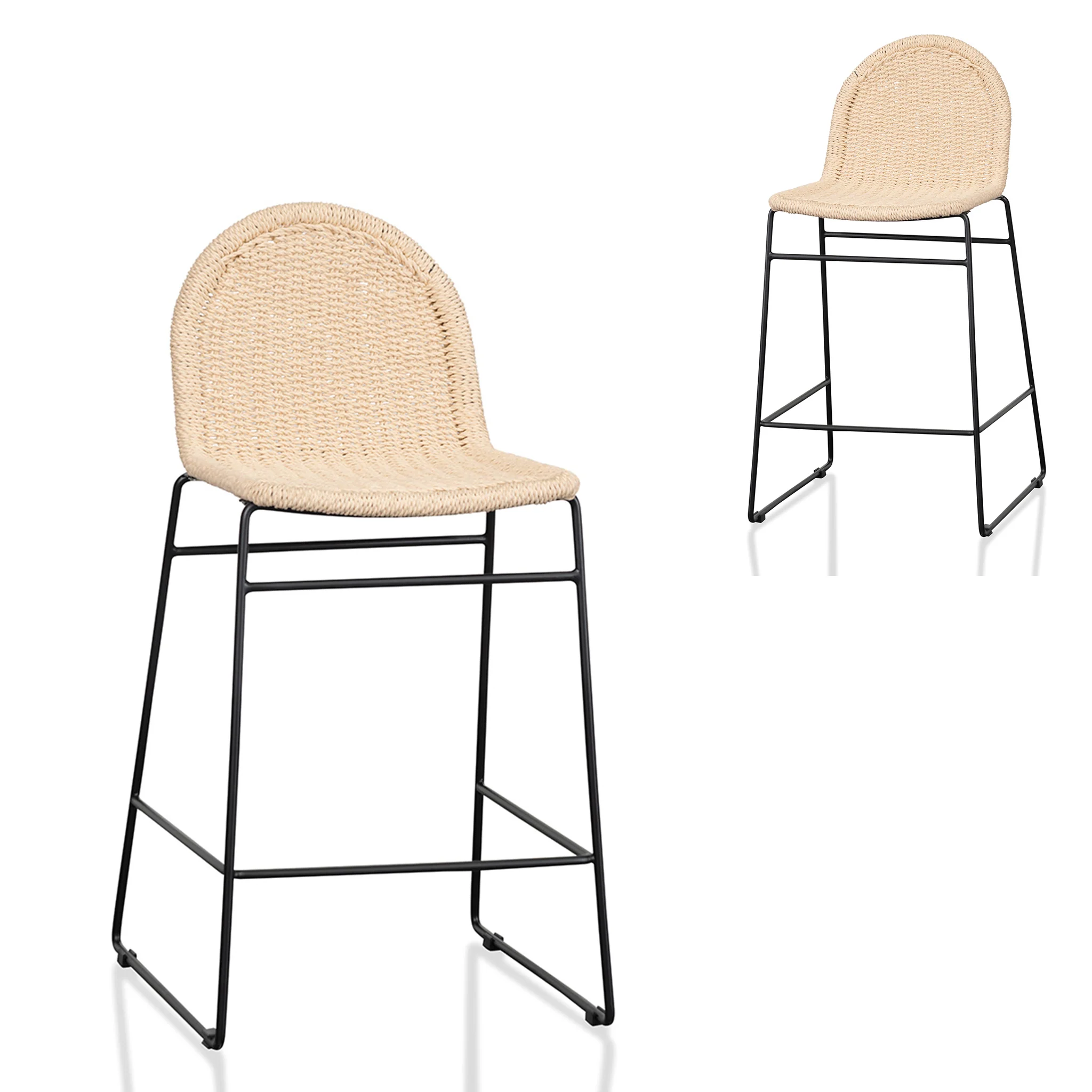 Ex Display - CBS6998-NH 65cm Rattan Barstool - Natural Seat