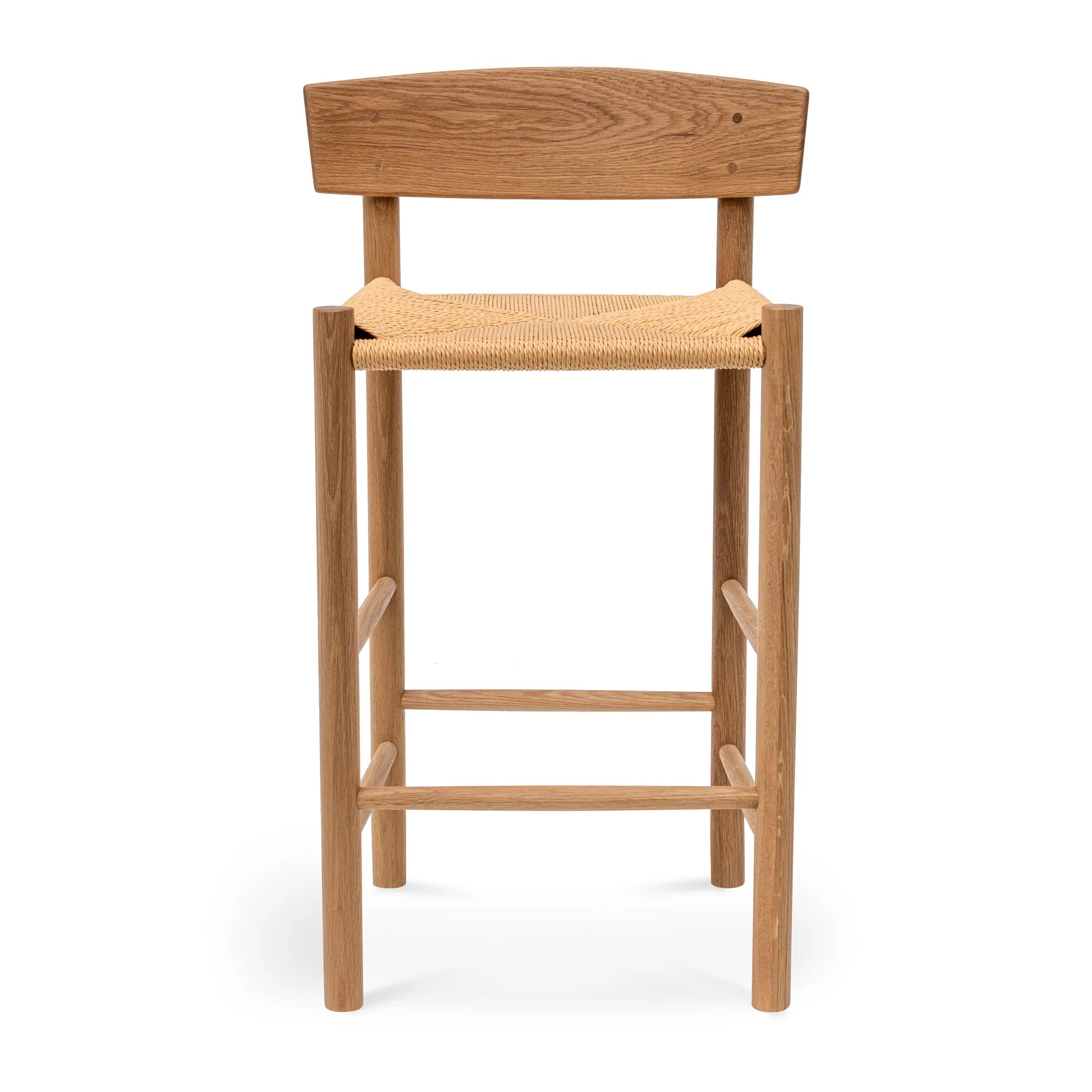Ex Display - CBS8018-OW 65cm Bar Stool - Natural with Back Rest - Image 2
