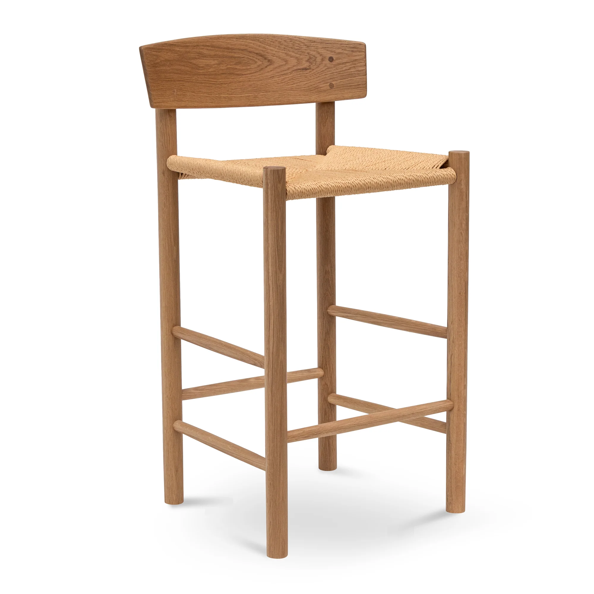 Ex Display - CBS8018-OW 65cm Bar Stool - Natural with Back Rest - Image 3