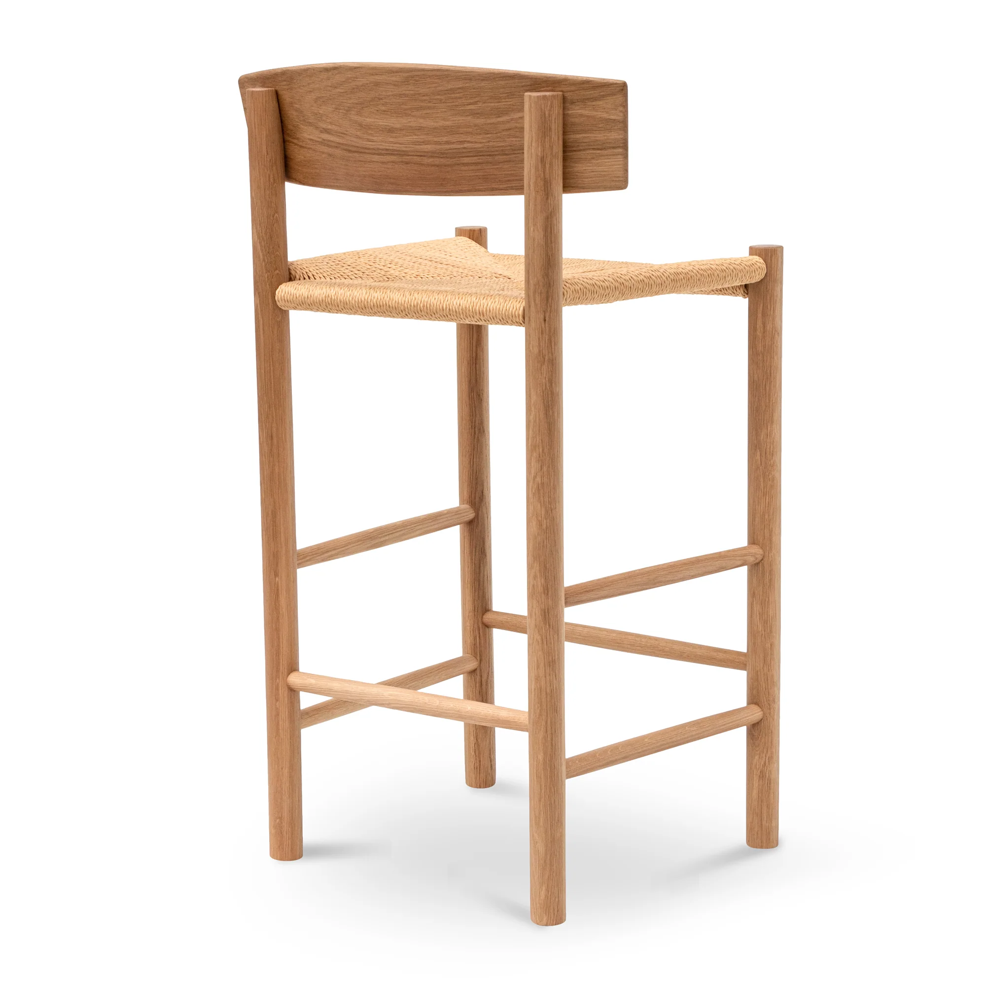 Ex Display - CBS8018-OW 65cm Bar Stool - Natural with Back Rest - Image 5