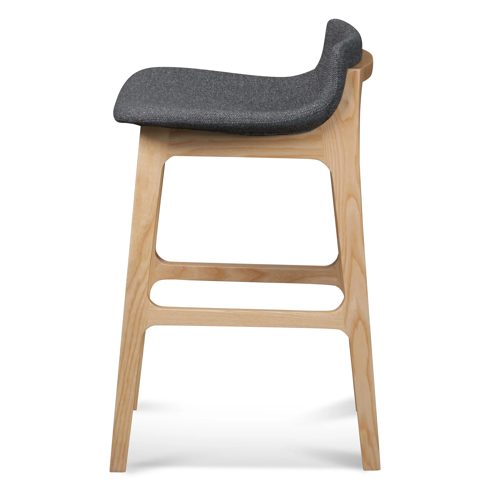 Ex Display - CBS8152-SD 65cm Grey Bar Stool - Natural Legs - Image 3