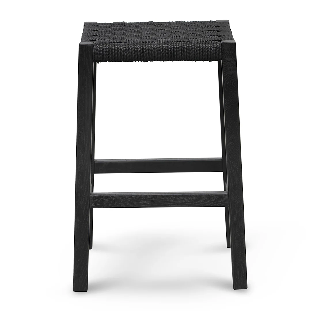 Ex Display - CBS8507-OW 65cm Rattan Bar Stool - Full Black - Image 2