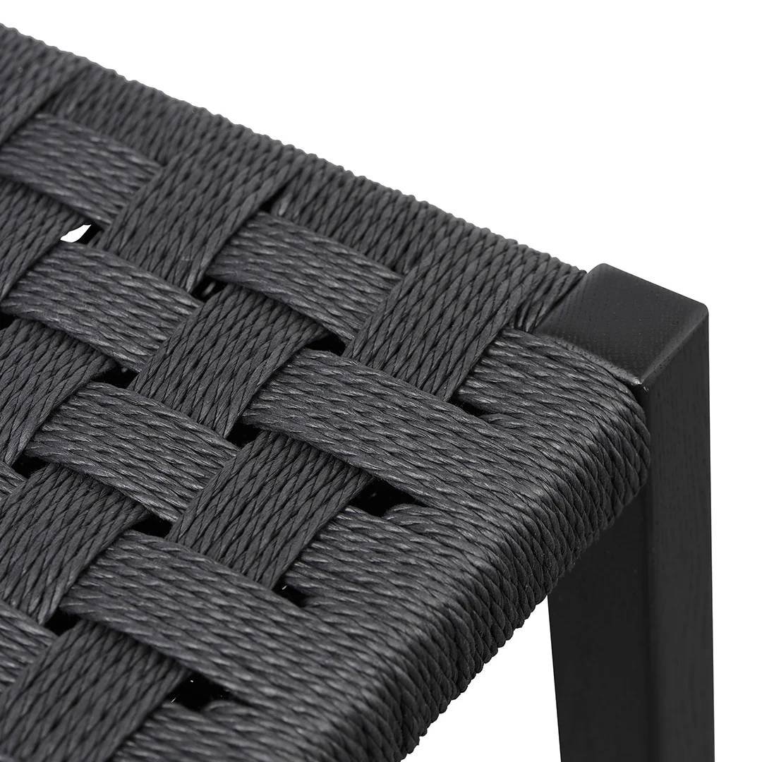 Ex Display - CBS8507-OW 65cm Rattan Bar Stool - Full Black - Image 5