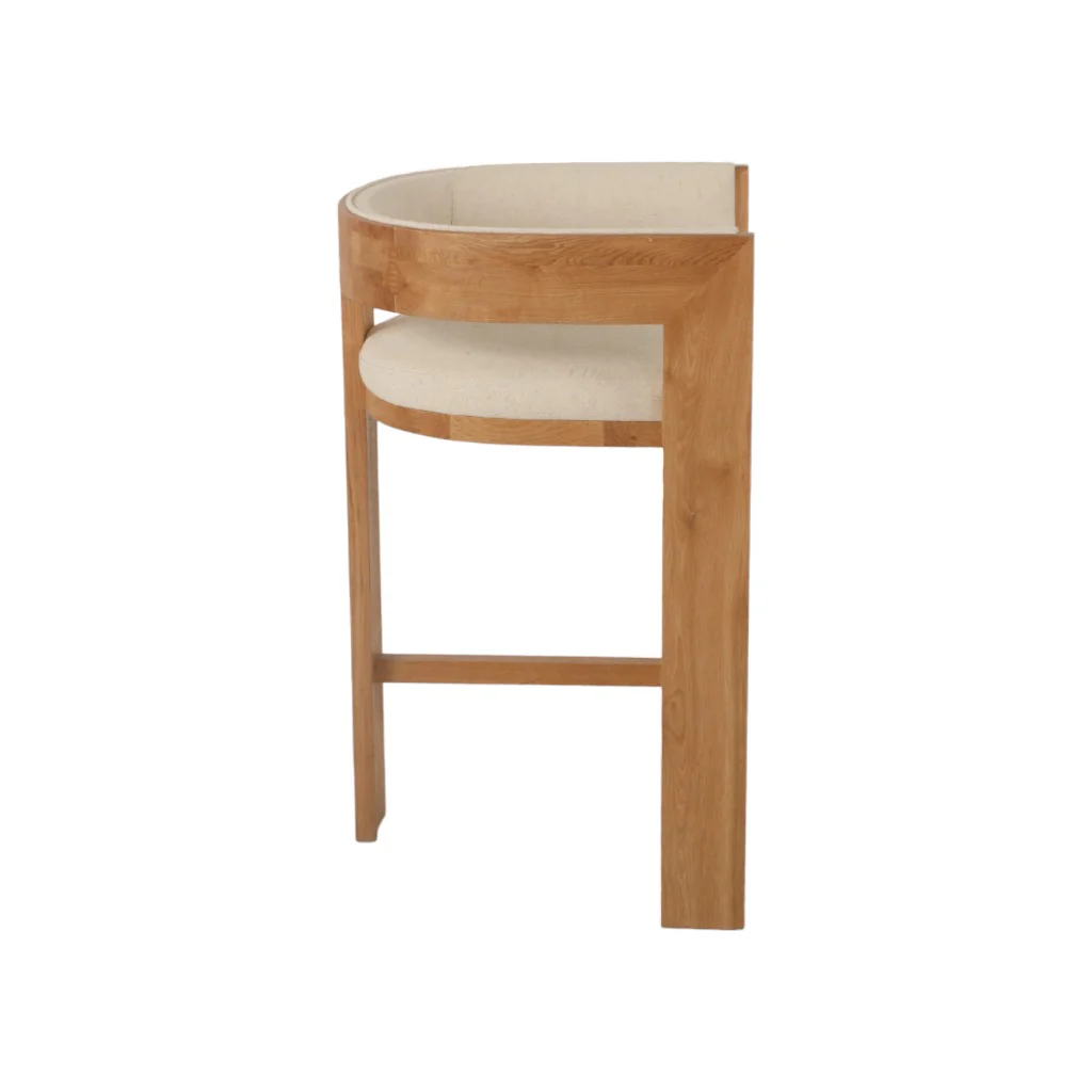 Ex Display - CBS8597-LJ Natural Barstool - Light Beige - Image 3