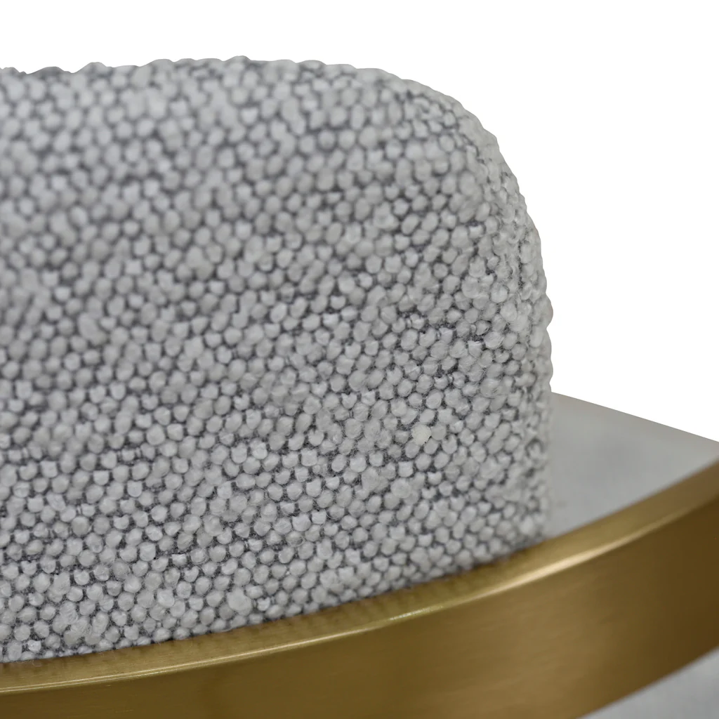 Ex Display - CBS8761-KS 65cm Brushed Gold Bar Stool - Grey Boucle - Image 13