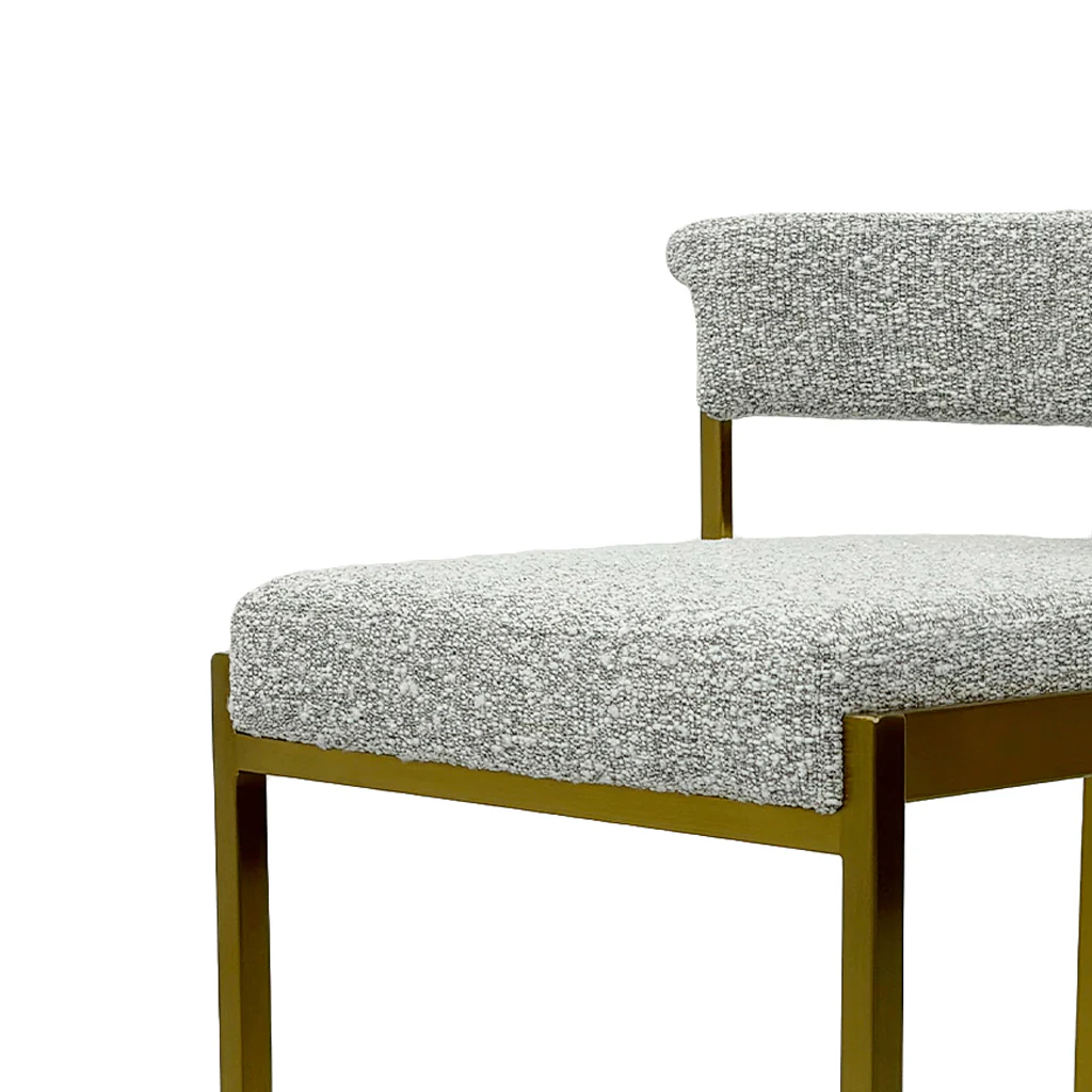 Ex Display - CBS8924-BS Silver Grey Boucle Bar Stool - Golden Base - Image 5
