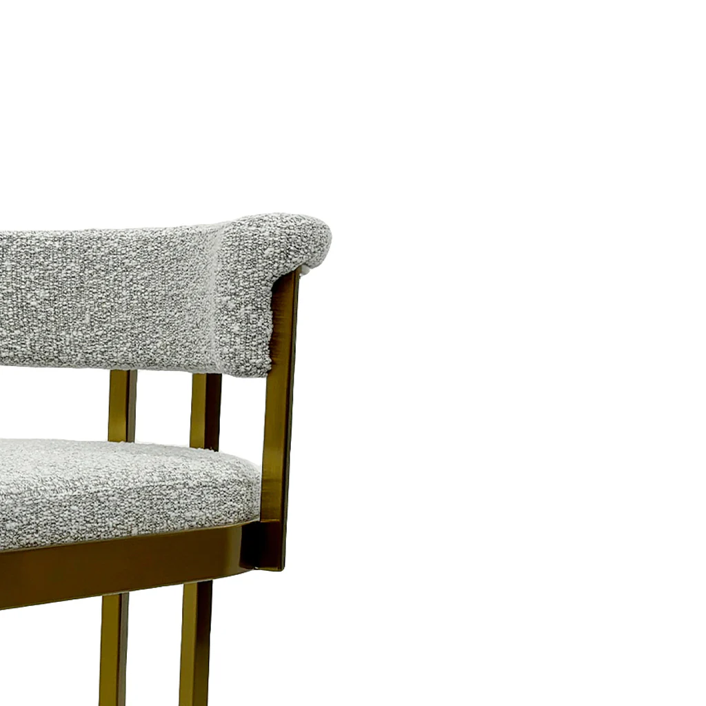 Ex Display - CBS8924-BS Silver Grey Boucle Bar Stool - Golden Base - Image 6